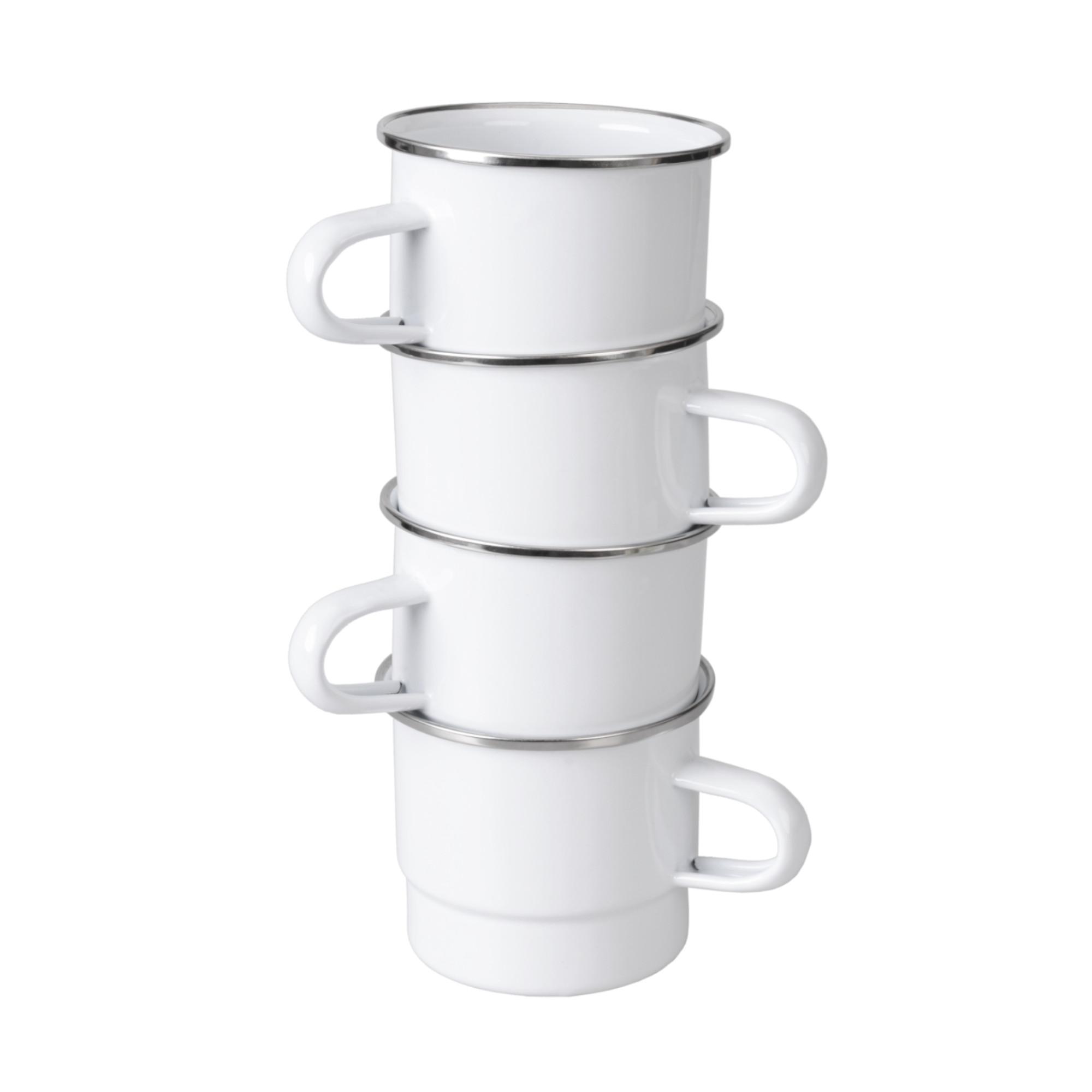Stapelbecher emailliert 8 cm weiß