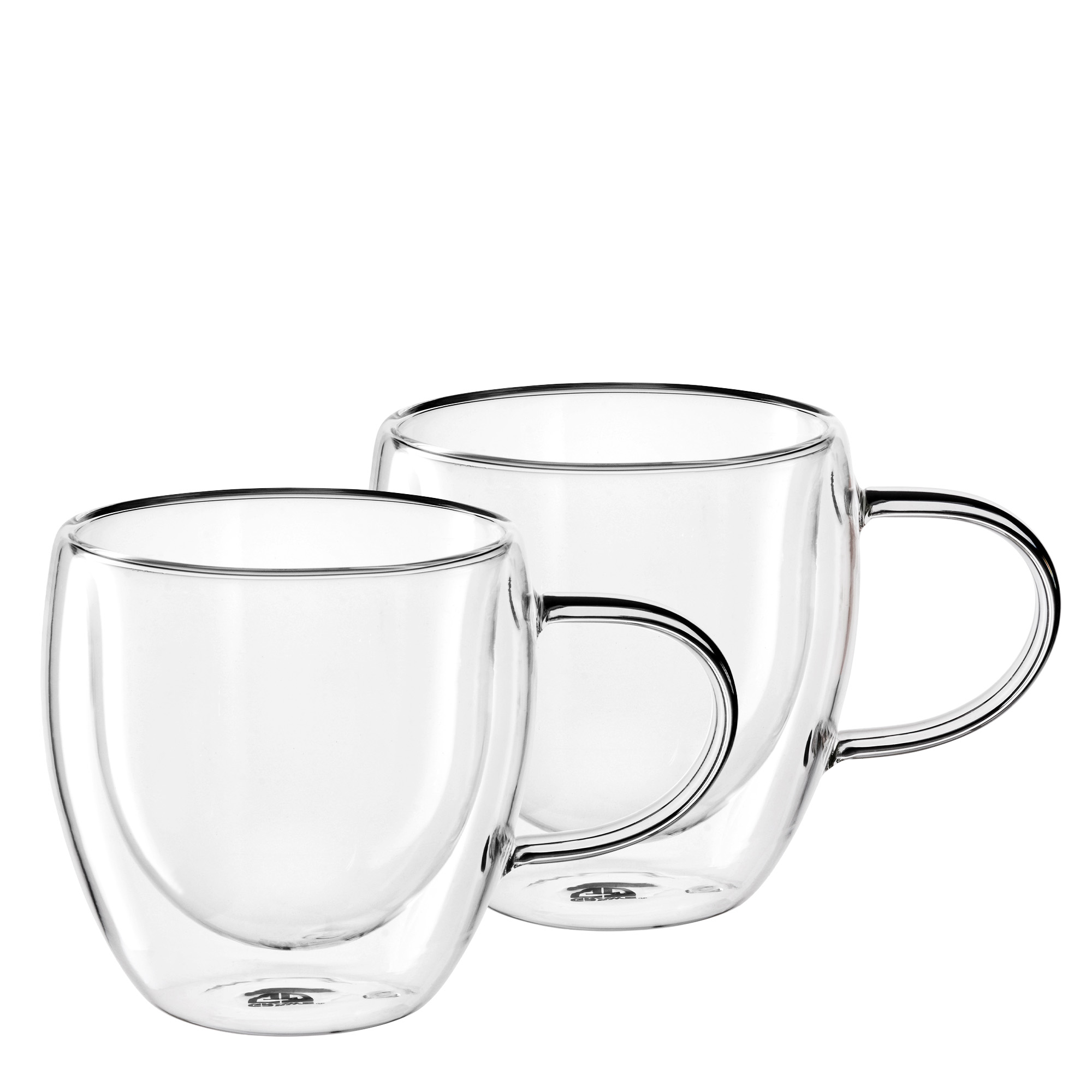 GRÄWE Doppelwandige Cappuccino-Thermogläser mit Henkel, 250 ml, 2er Set