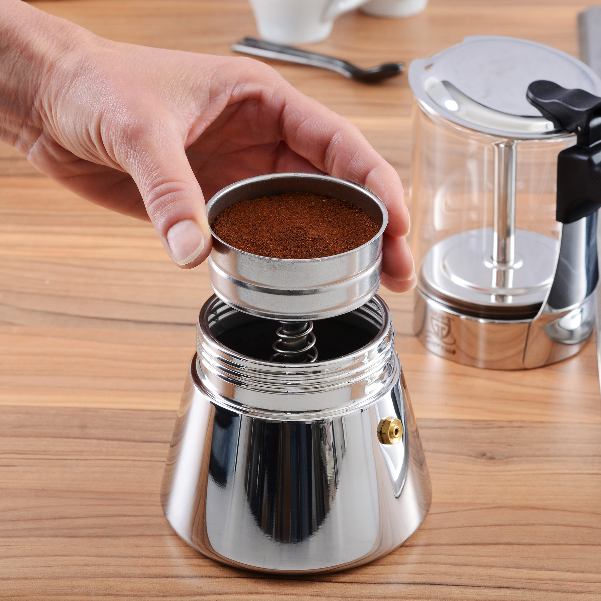 Espressokocher mit Glaskanne, 4 Tassen