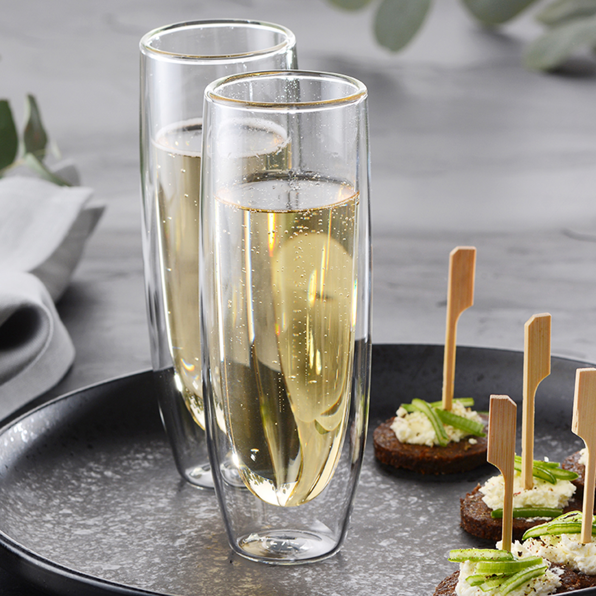 GRÄWE Doppelwandige-Thermogläser, 160 ml, 2er Set, Champagner