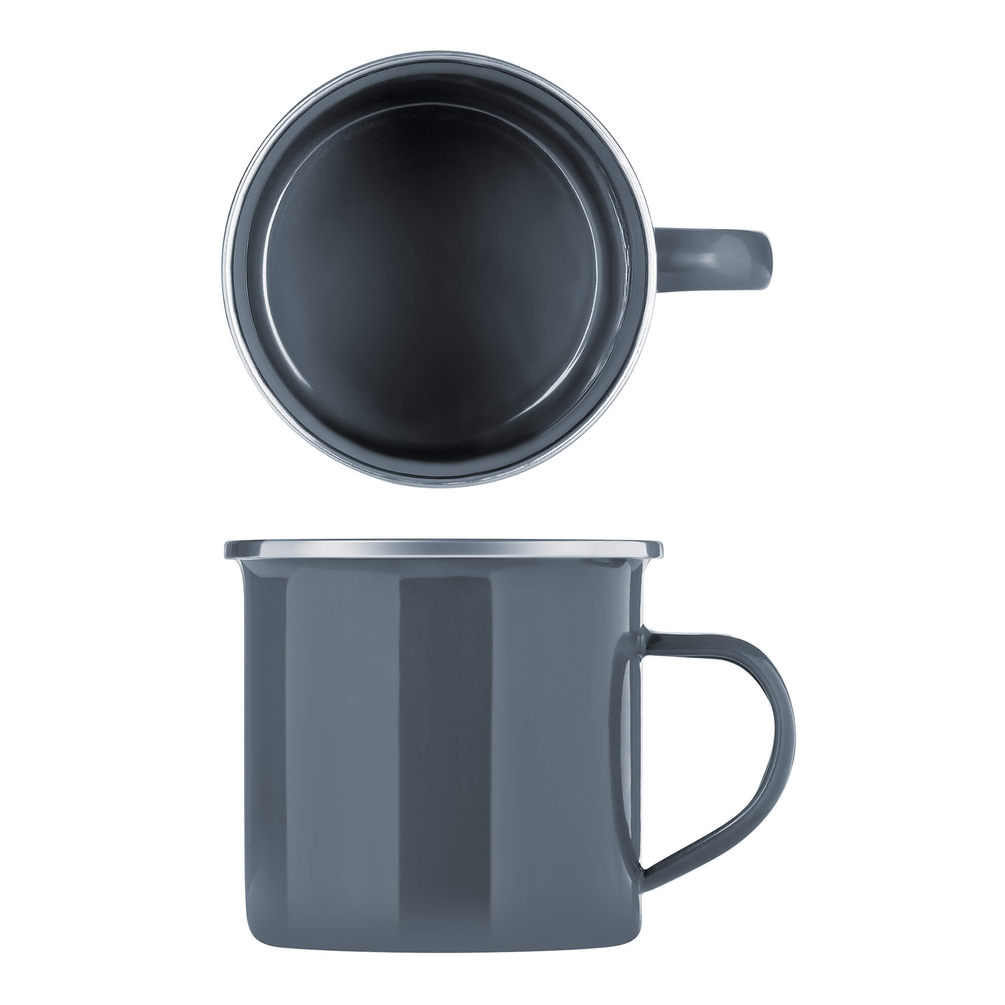 Tasse, Serie Emaille Element, 4 Stück, Grau