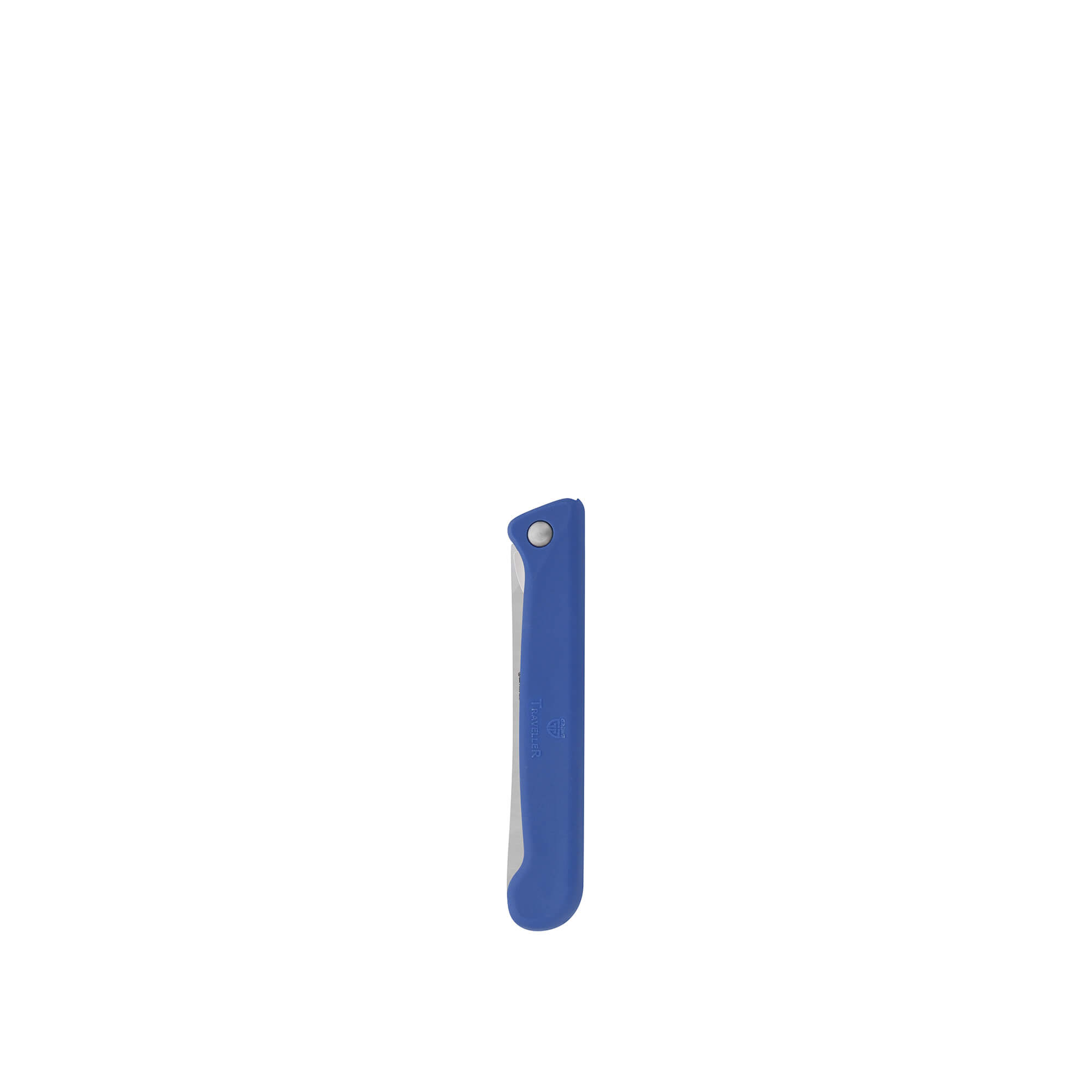 Klappbares Frühstücksmesser, mit Etui, Wellenschliff, Blau