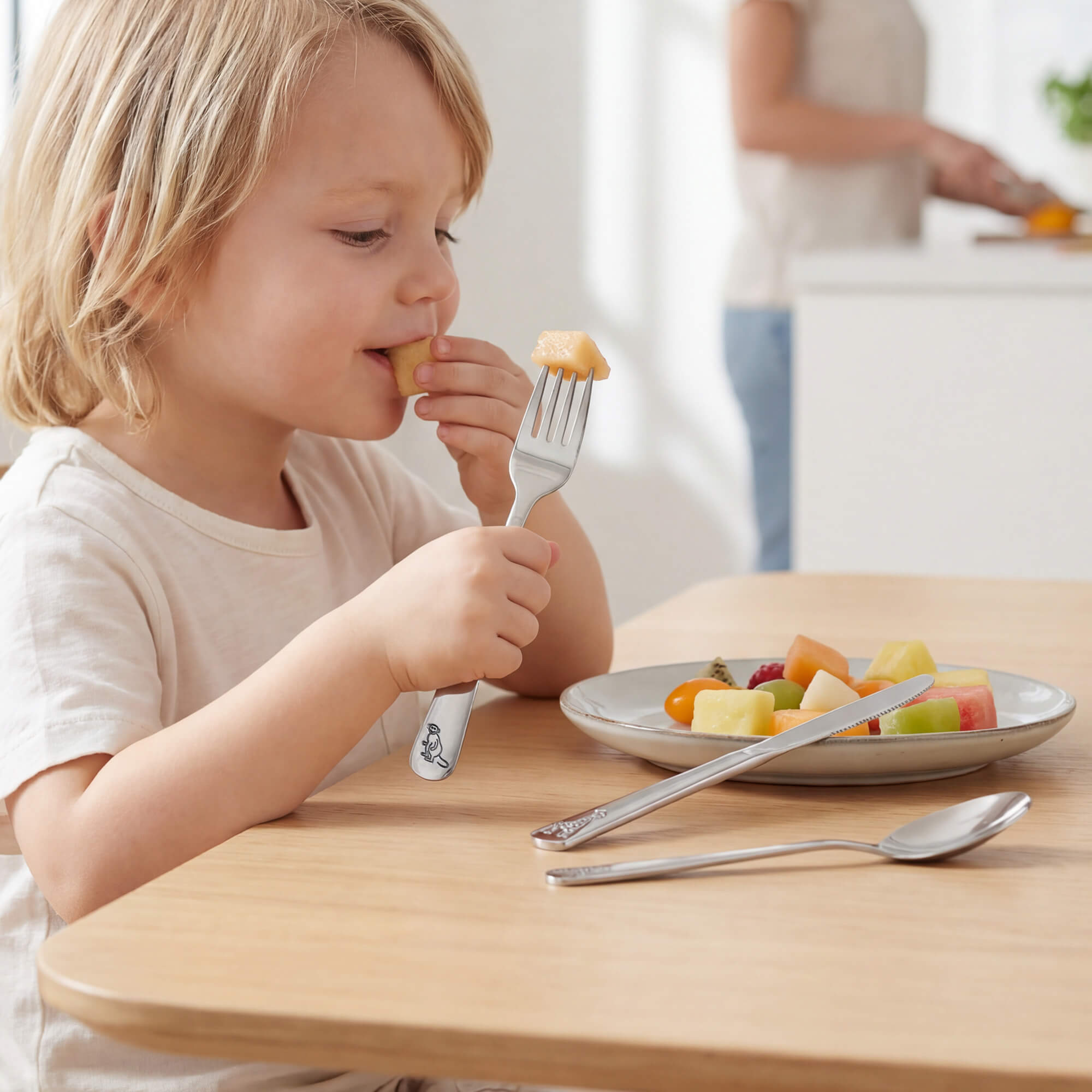 Kinderbesteck, 12-teilig, mit Tiermotiven