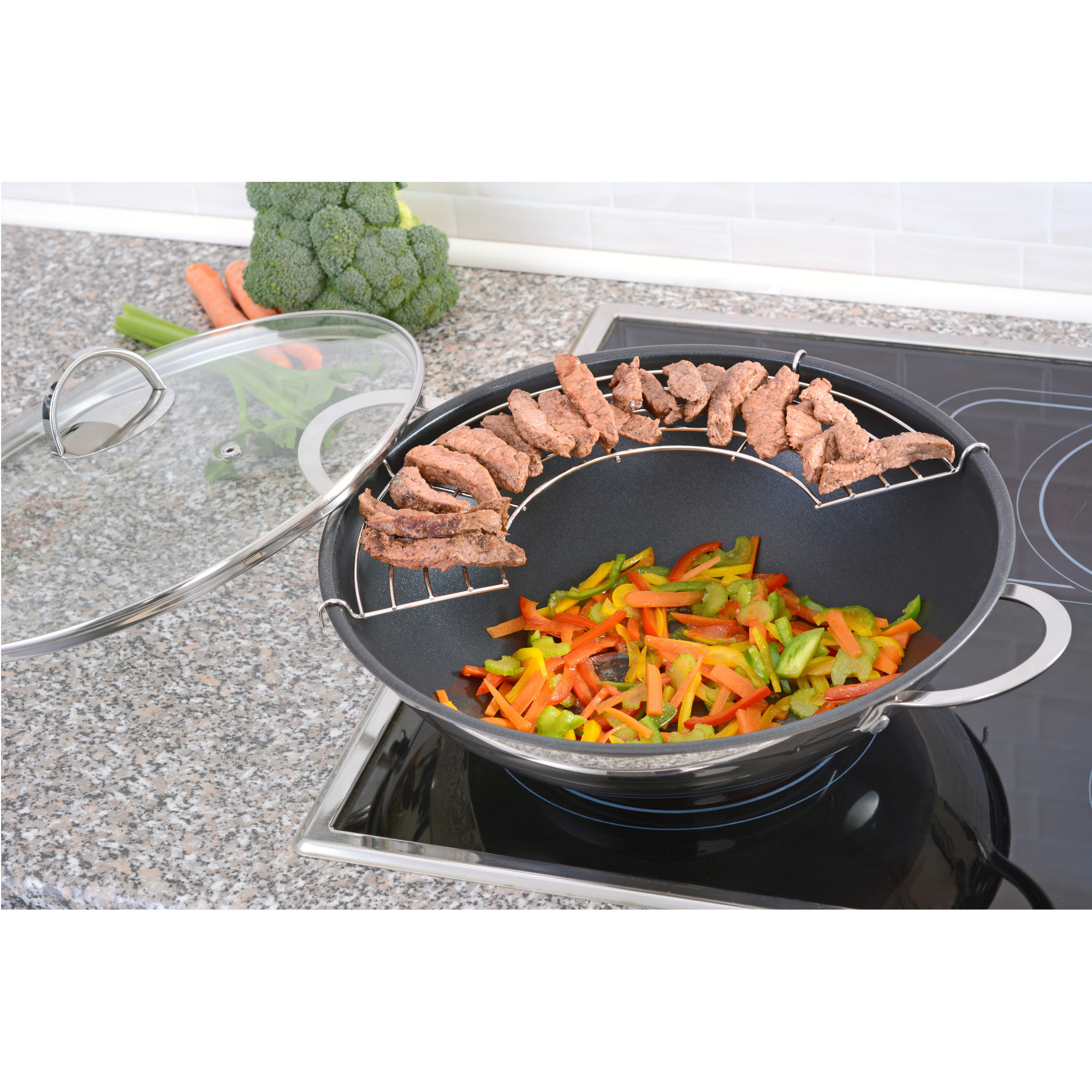 Wok-Set 32 cm mit Beschichtung, Serie Pro-Line
