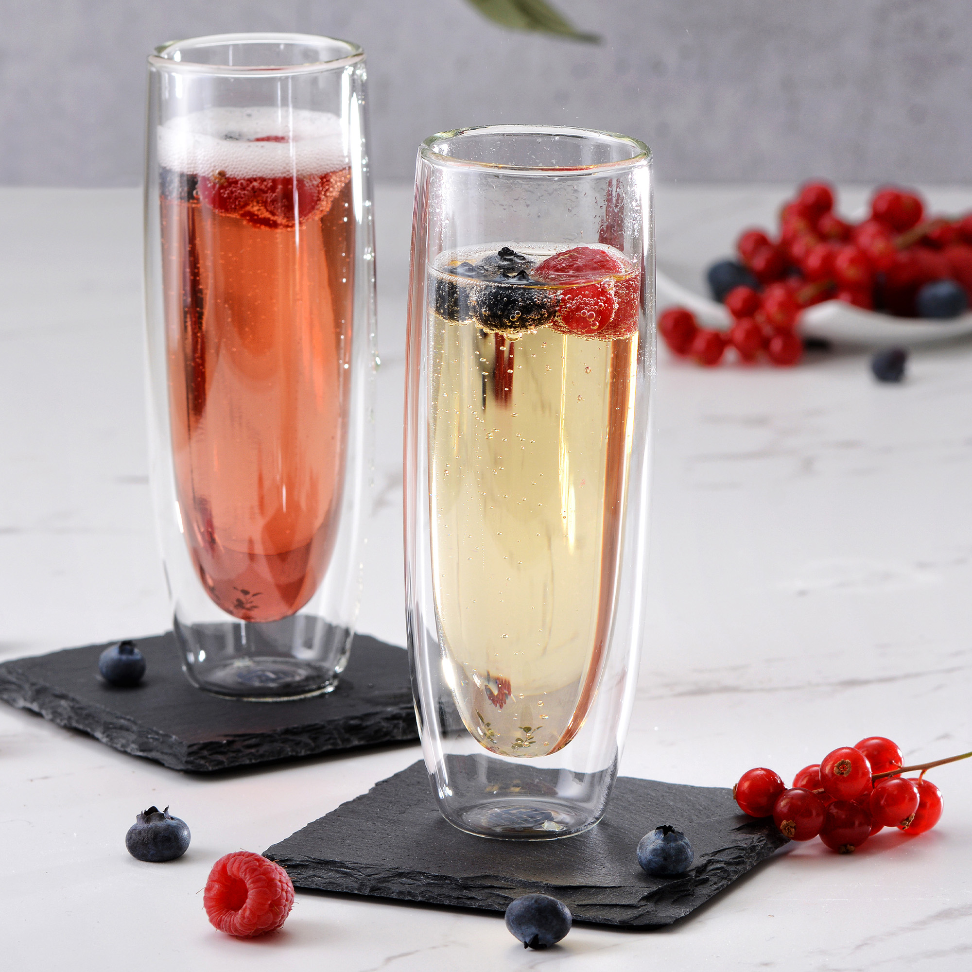 GRÄWE Doppelwandige-Thermogläser, 160 ml, 2er Set, Champagner