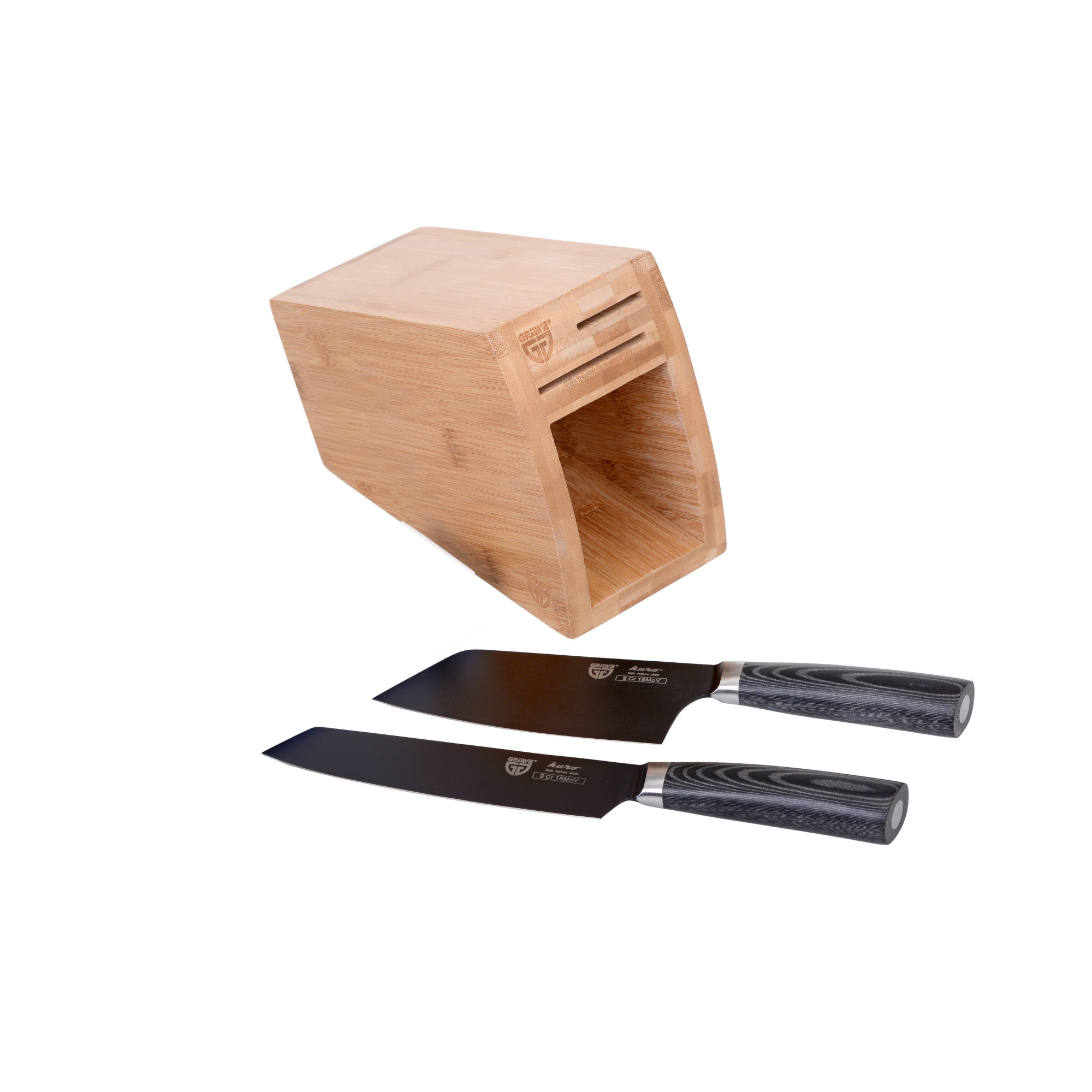 Messerblock mit Trimmer und Beil, Serie KURO