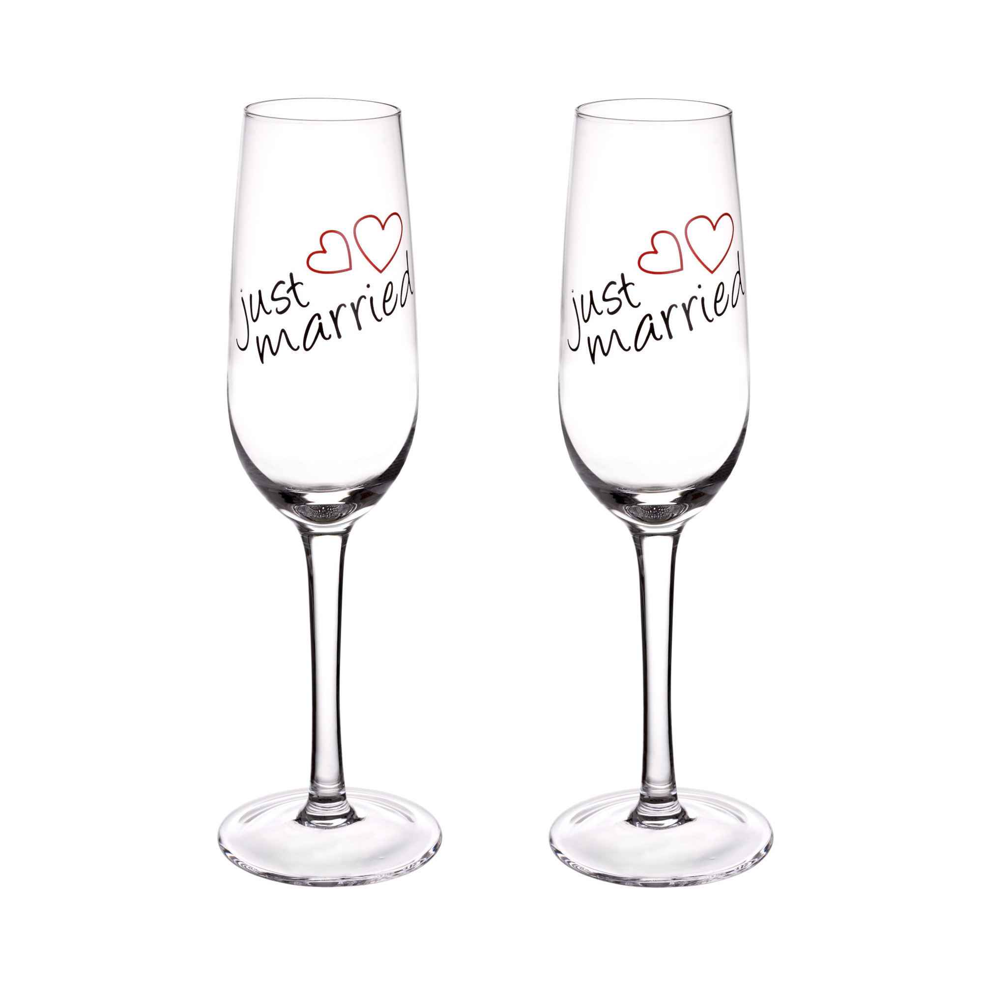 2er Set Sektglas "Just Married" 210 ml