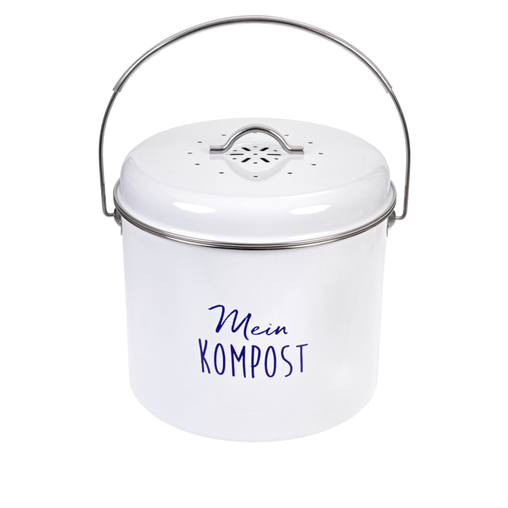 Komposteimer Metall weiß