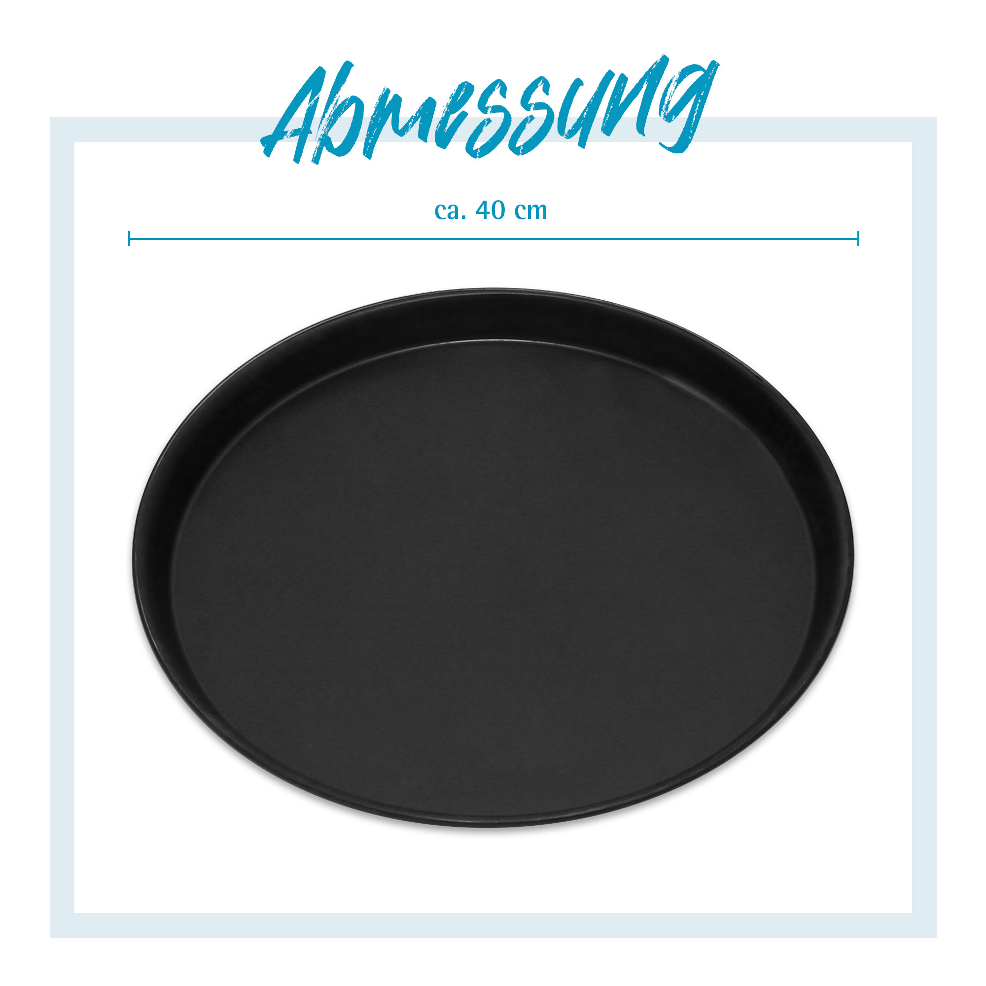 Pizzablech Ø 40 cm, 4-teilig, rund, Blaublech, Made in Germany