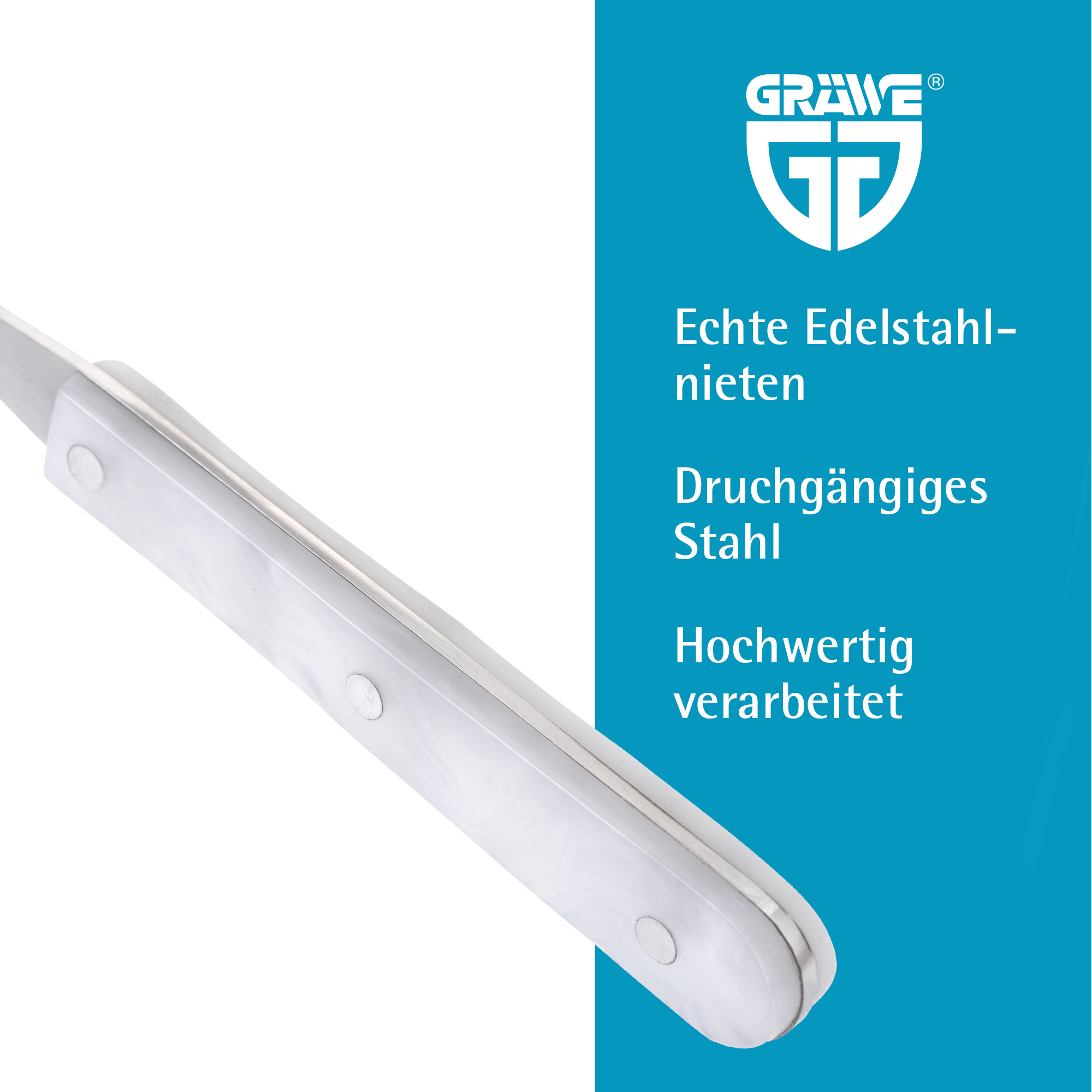 Tafelmesser / Menümesser 4 Stück in schöner Perlmuttoptik