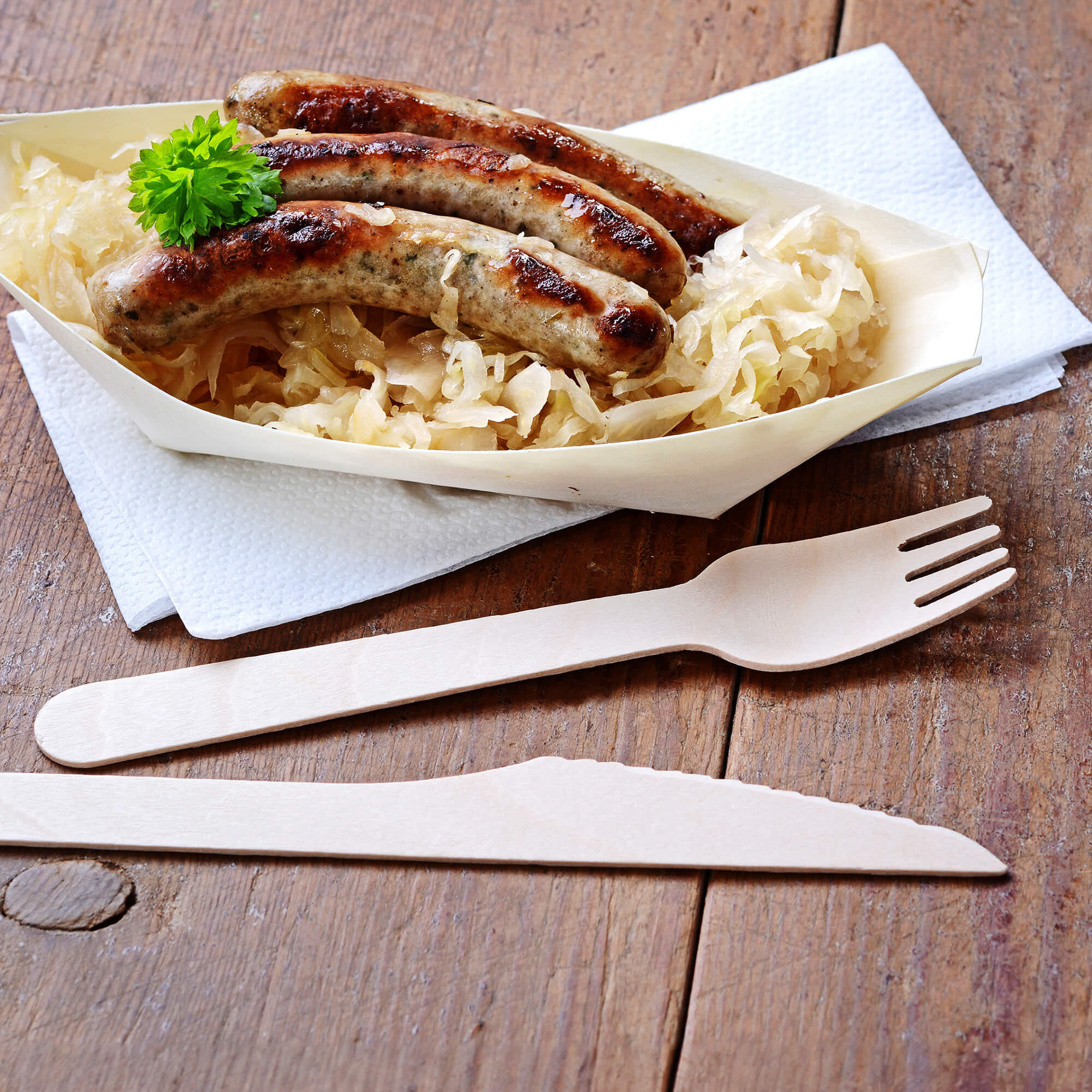 Einwegbesteck - Gabeln Holz 100 Stück