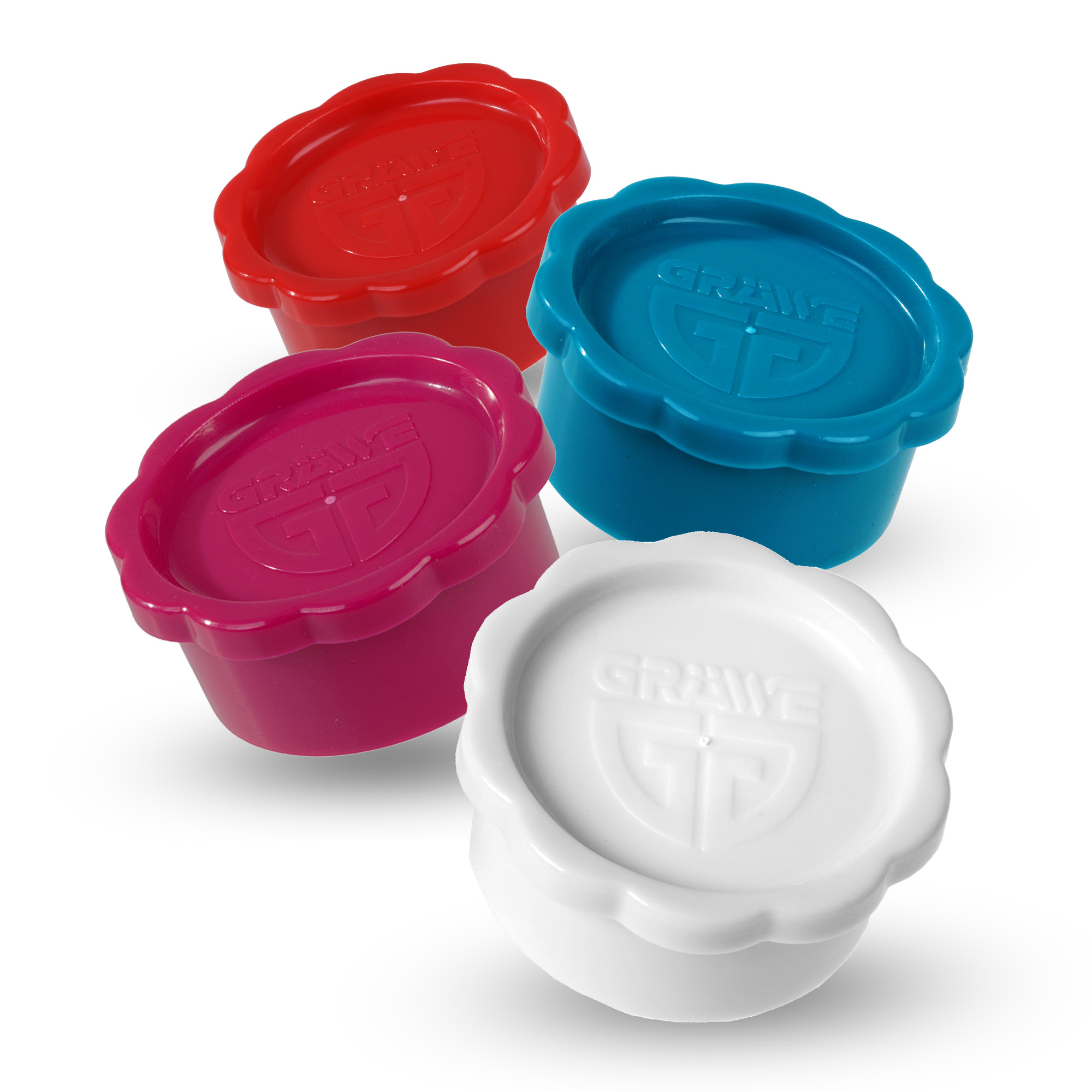 4er Set Deckel für Sodastream Glasflaschen, rot, weiß, pink, türkis