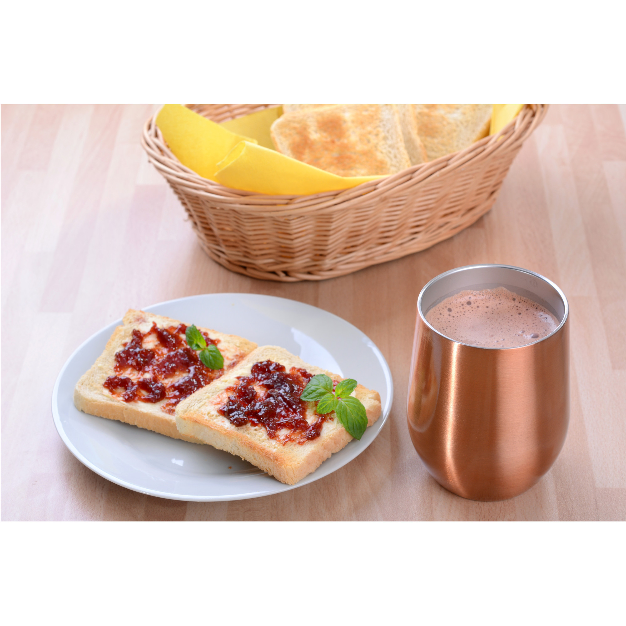 Isolierbecher Kupferfarben ohne Griff, 350 ml
