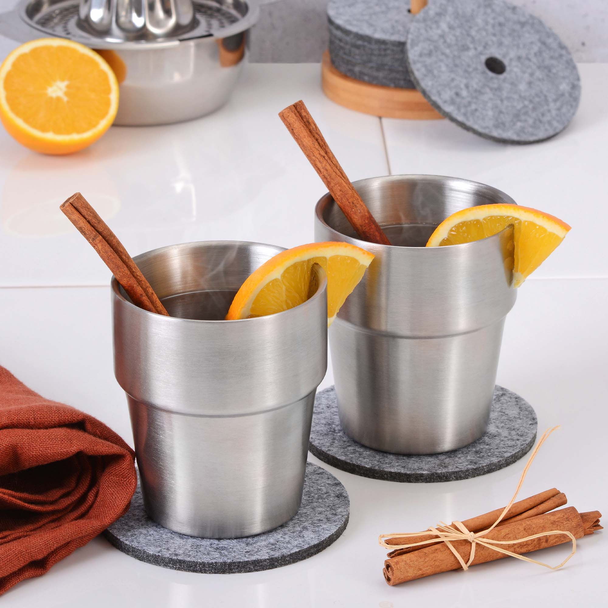 Thermobecher Set, 2-teilig, Edelstahl