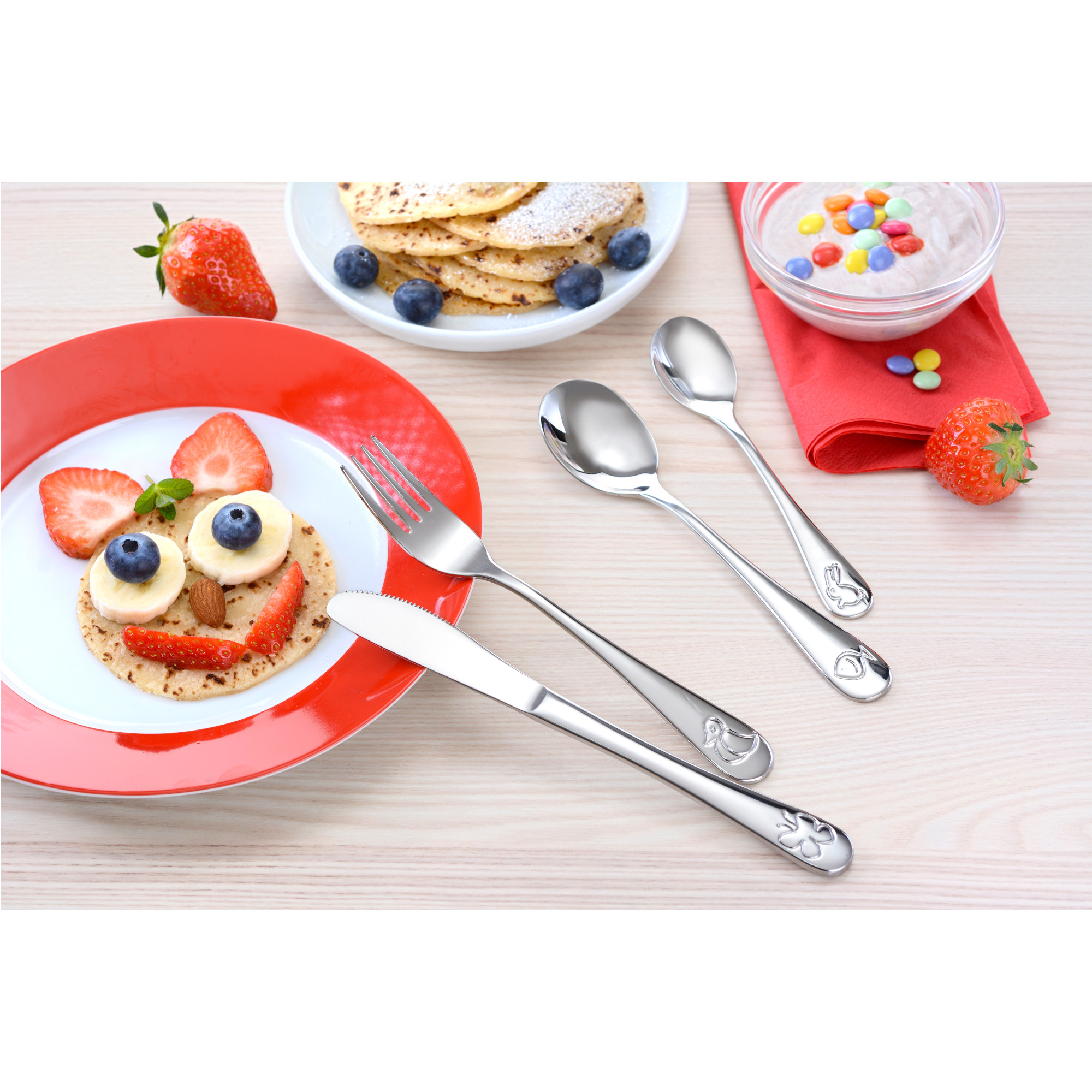Kinderbesteck 4-tlg. TIERE bessere Politur