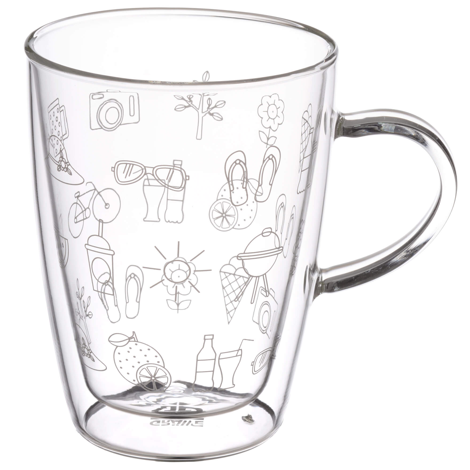 Doppelglas-Becher mit Henkel, 300 ml, 'Sommer'
