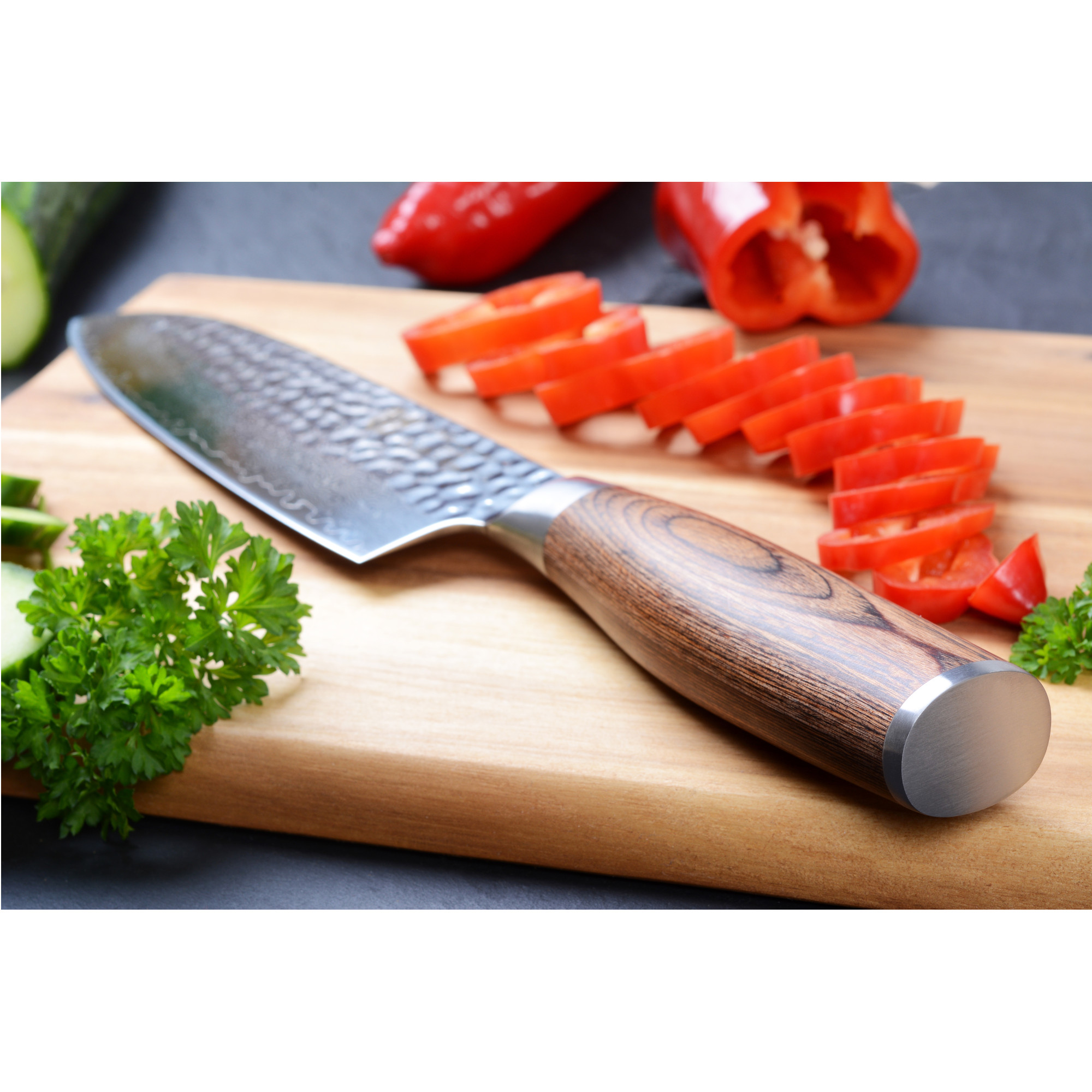 Damastmesser-Set mit Wetzsteinen Körnung 400/1000 und 1000/3000