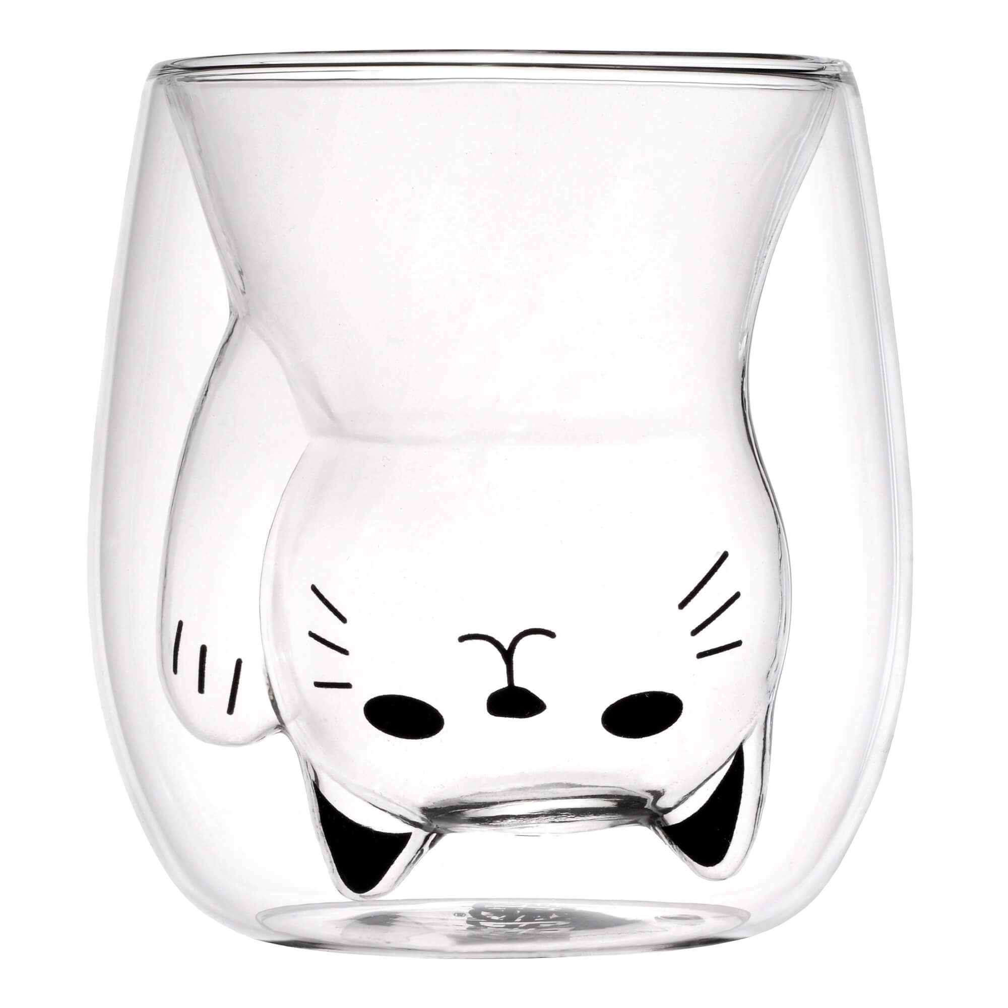 GRÄWE Doppelwandige-Thermogläser, 190ml, 2er Set, Motiv Katze