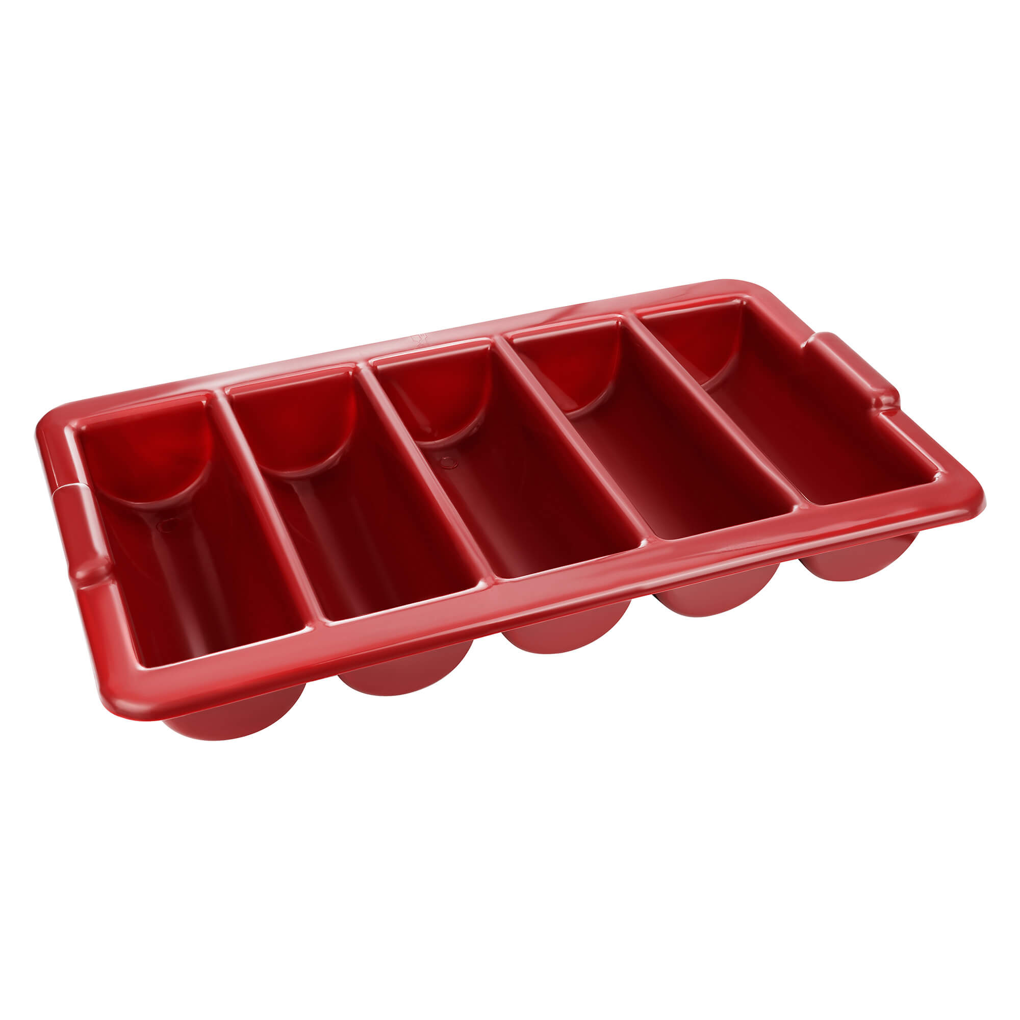 Besteckkasten leer 5 Fächer, Gastronorm 1/1 rot