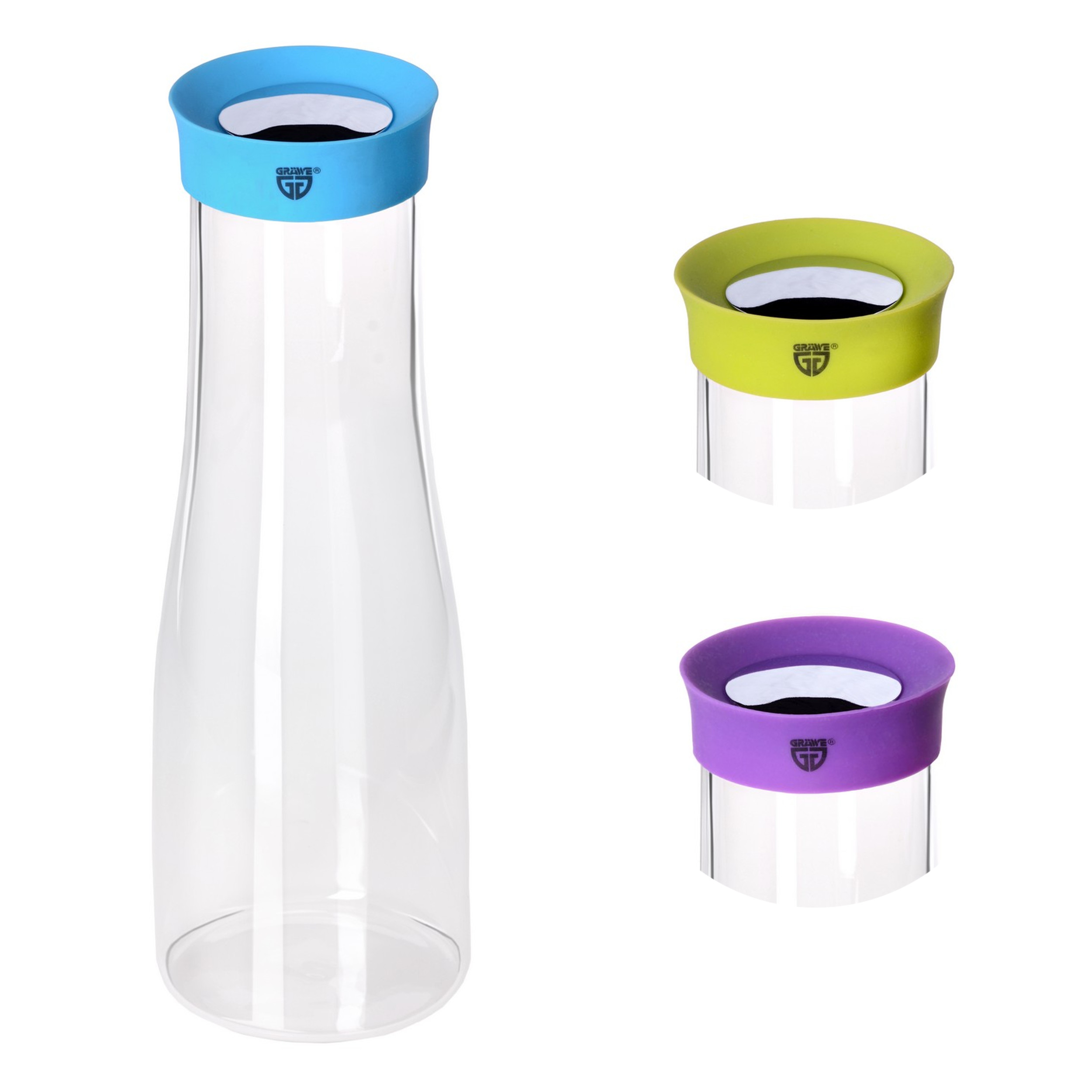 Glaskaraffe 1 Liter blau