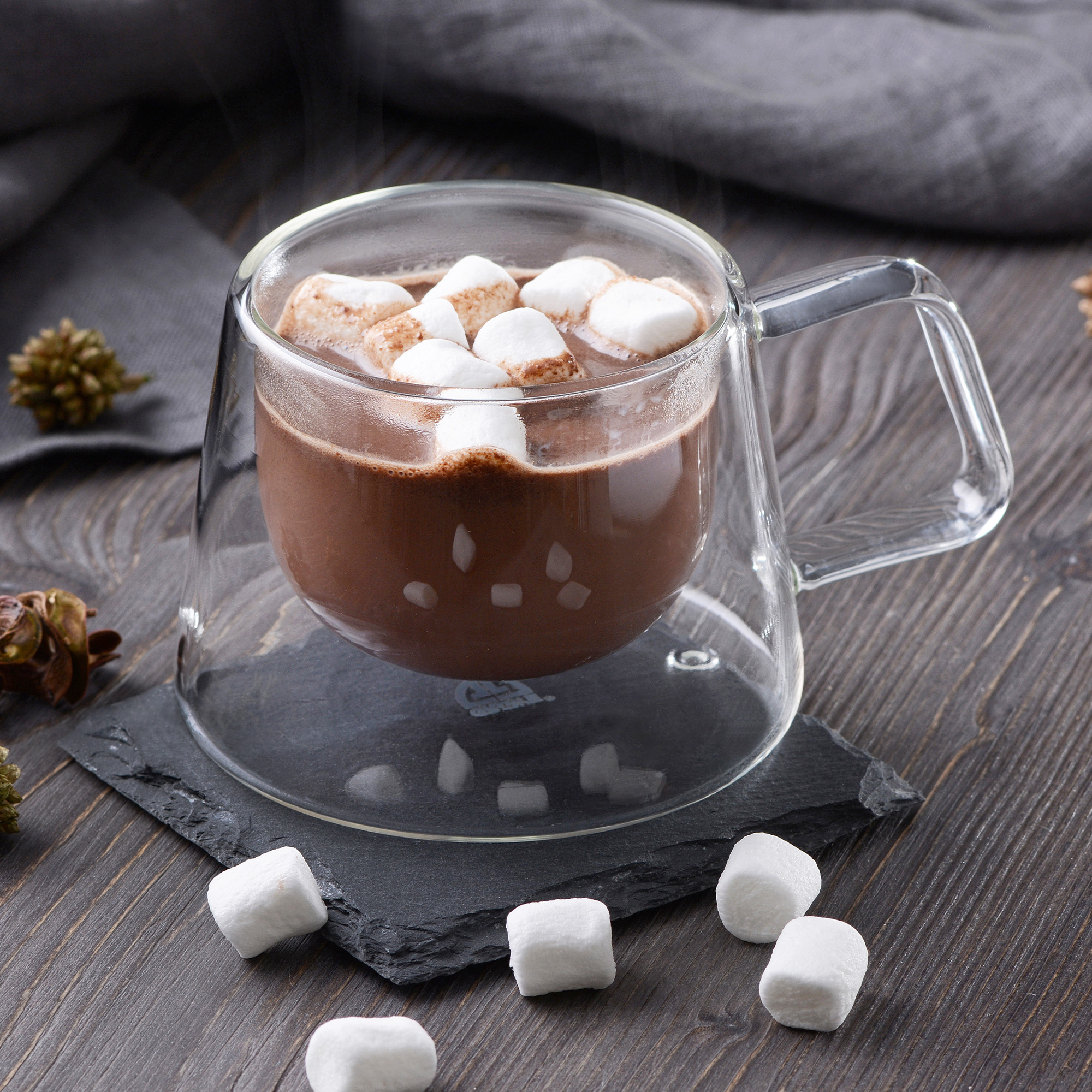 GRÄWE Doppelwandige-Thermogläser mit Griff, 200ml, 2er Set, gerades Design