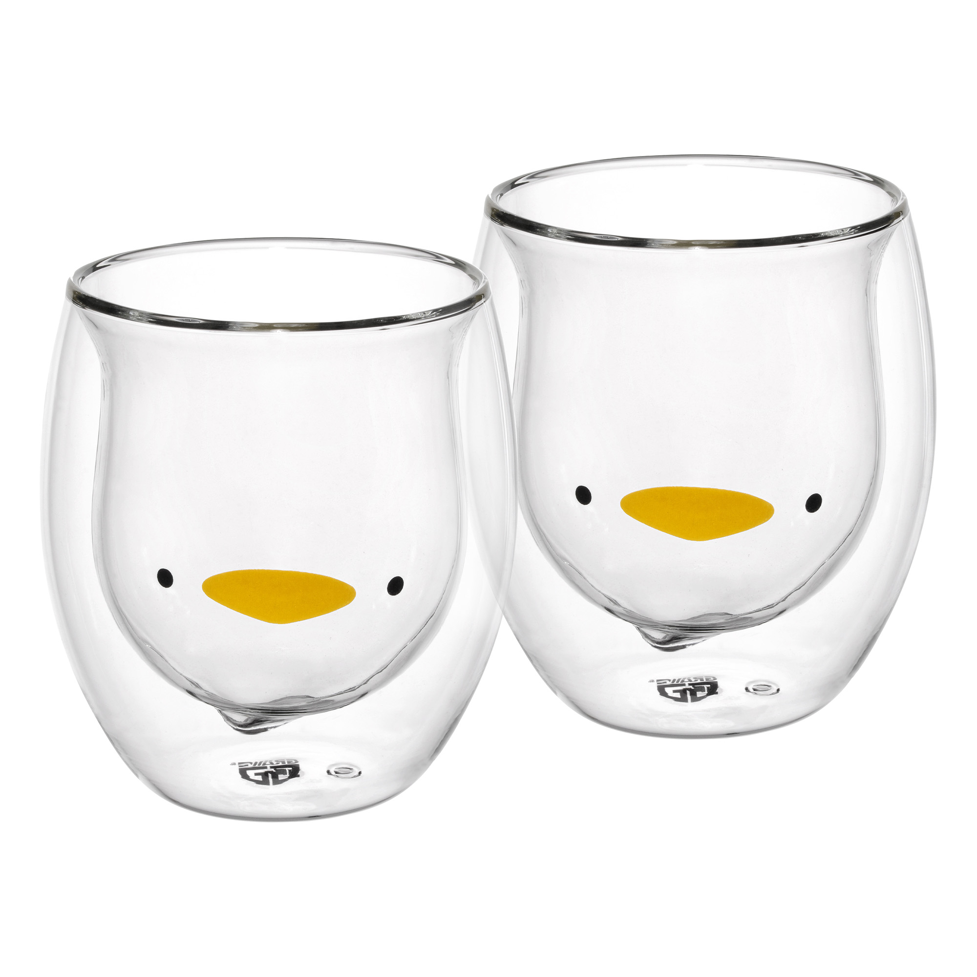 GRÄWE Doppelwandige-Thermogläser, 285ml, 2er Set, Motiv Ente
