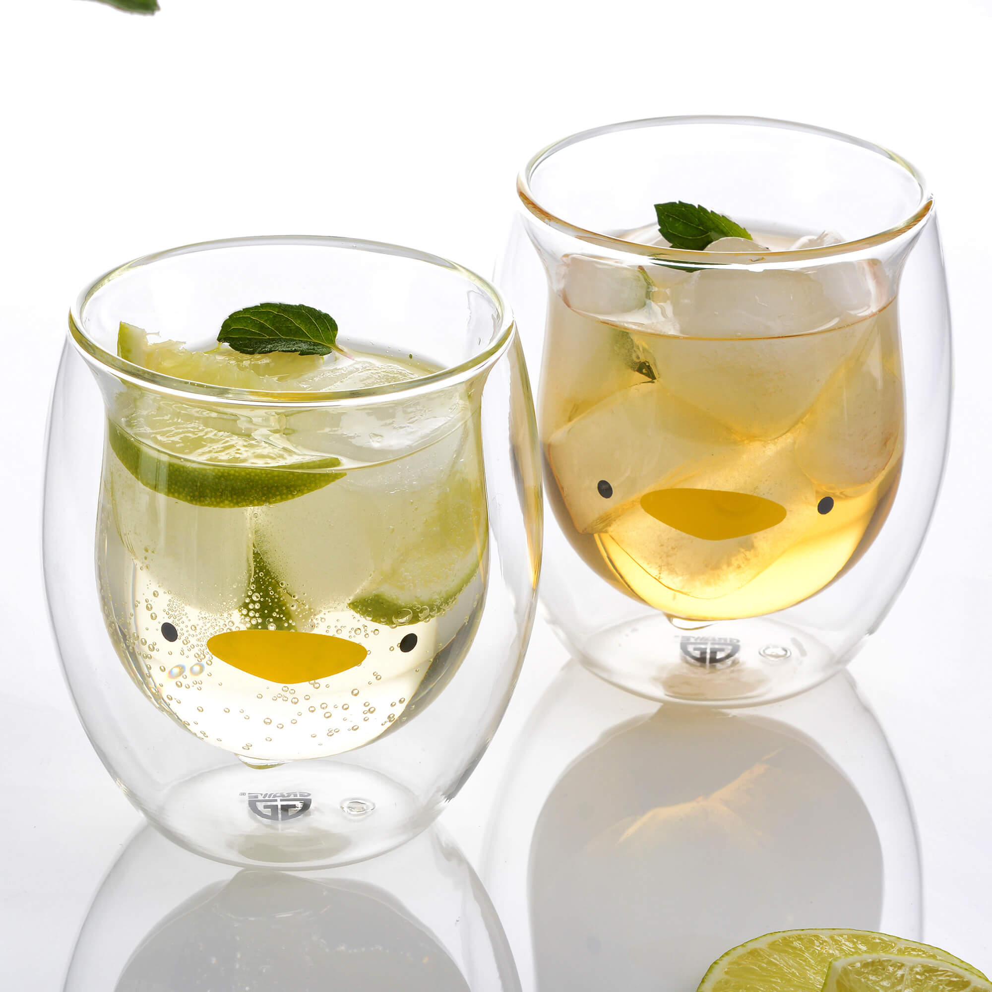 GRÄWE Doppelwandige-Thermogläser, 285ml, 2er Set, Motiv Ente