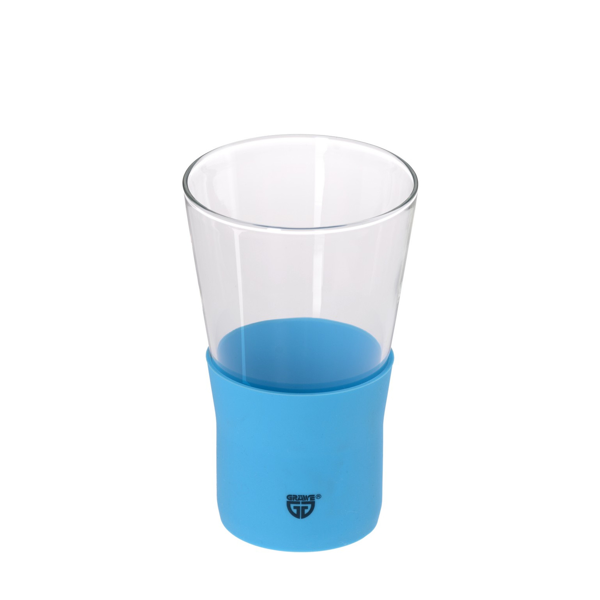 Glas 350 ml mit Silikon blau