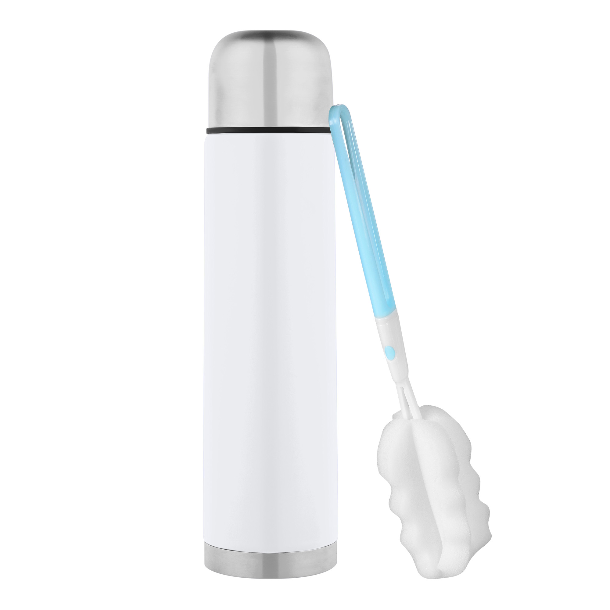 Isolierflasche 1 L , farbig Weiß