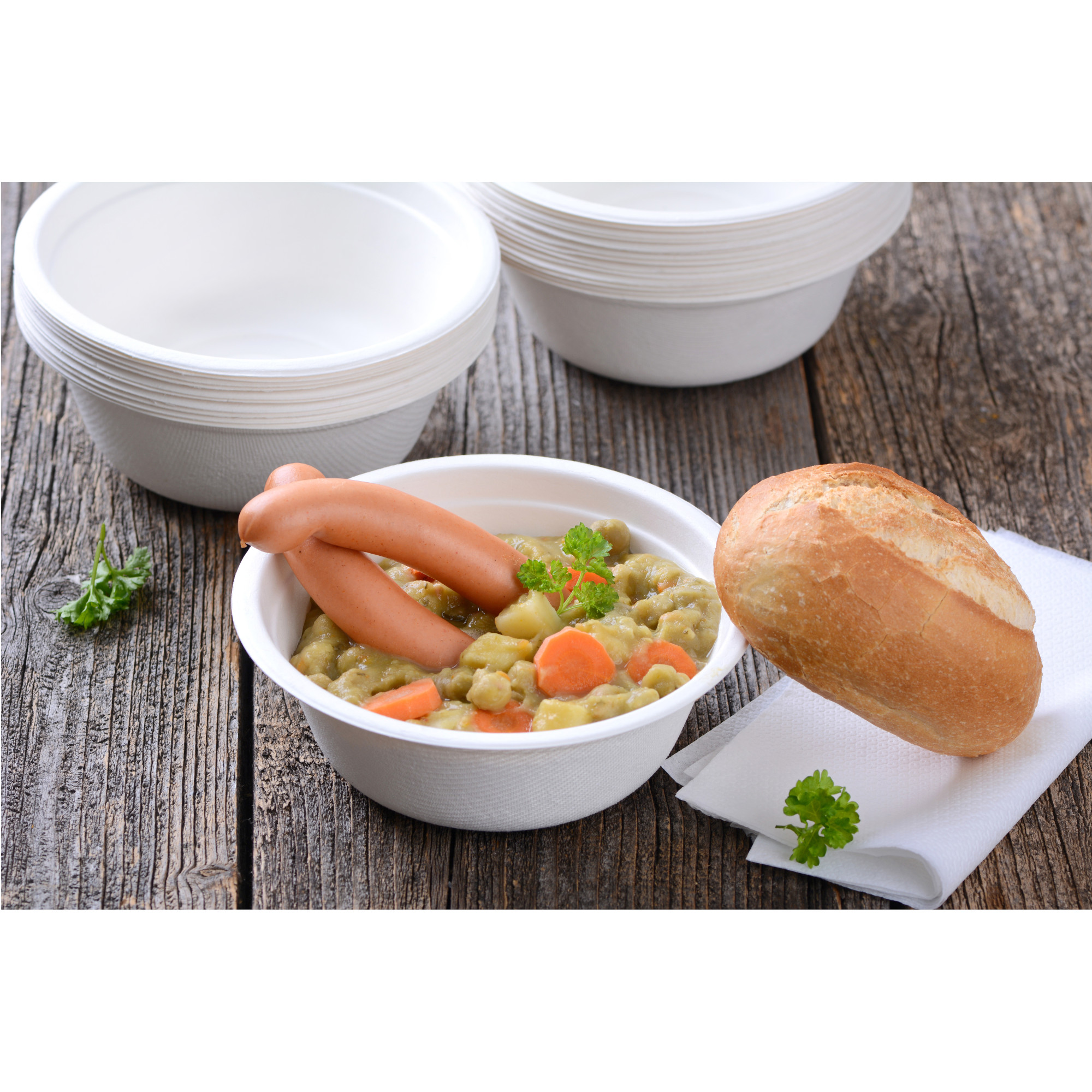Suppenschale 25 Stück aus Zuckerrohr 450 ml