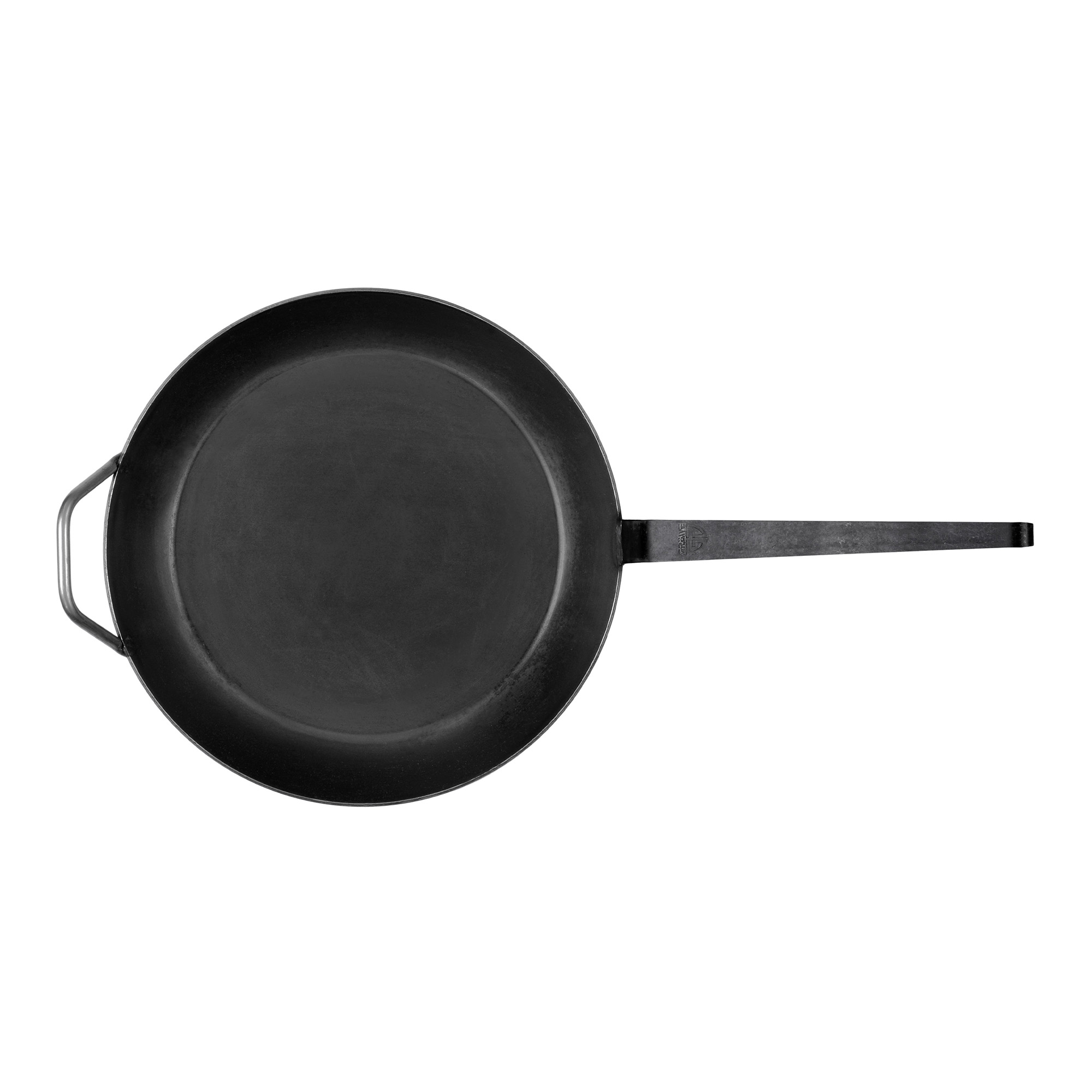 Bratpfanne mit Hakenstiel, glatt, extra hoher Rand 32 cm Gegengriff