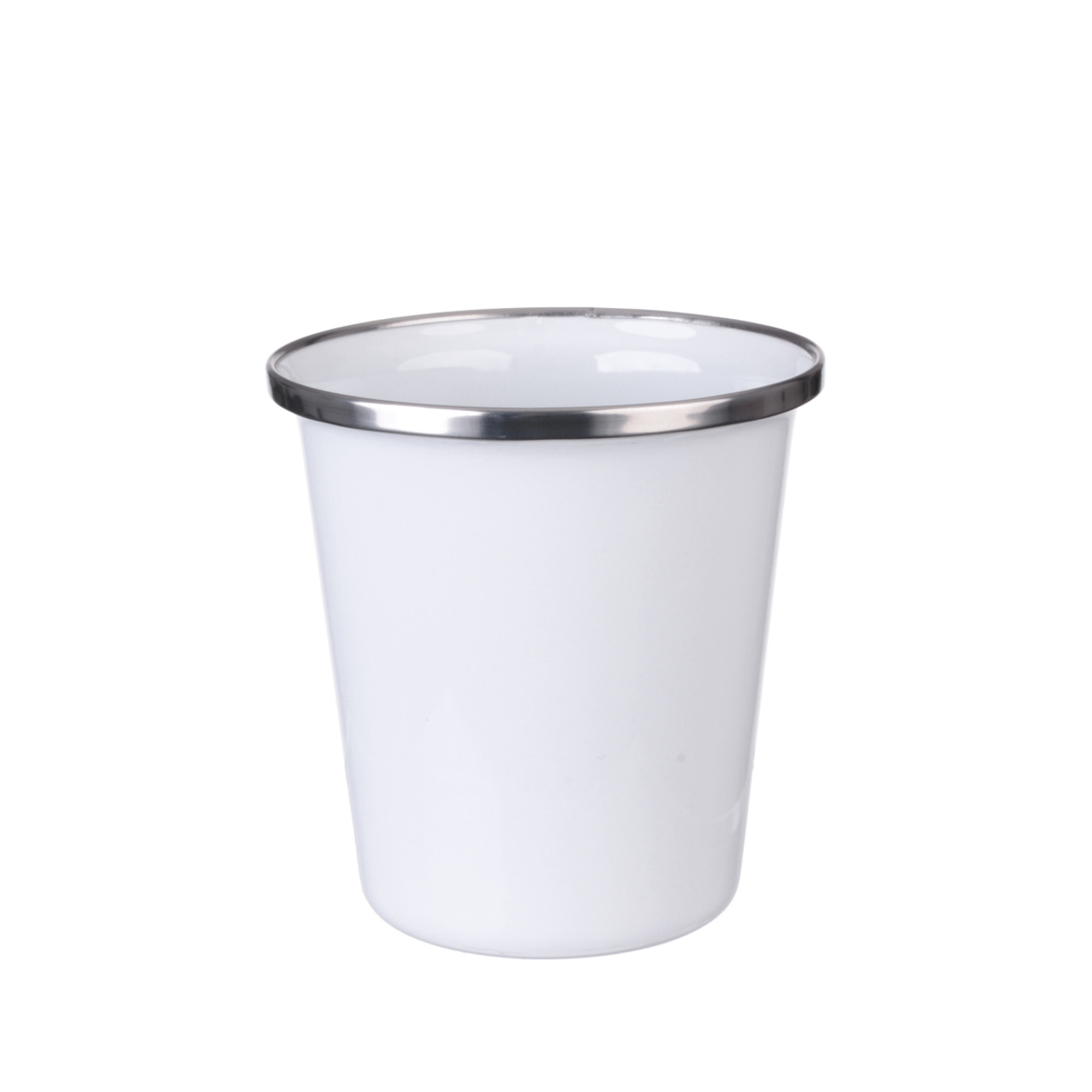 Trinkbecher Emaille weiß