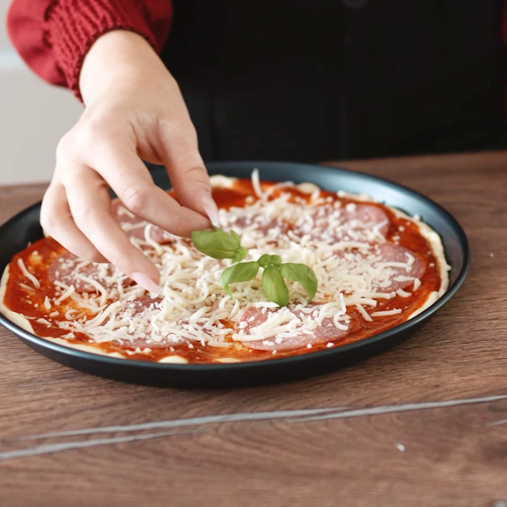 Pizzablech Ø 40 cm, 4-teilig, rund, Blaublech, Made in Germany
