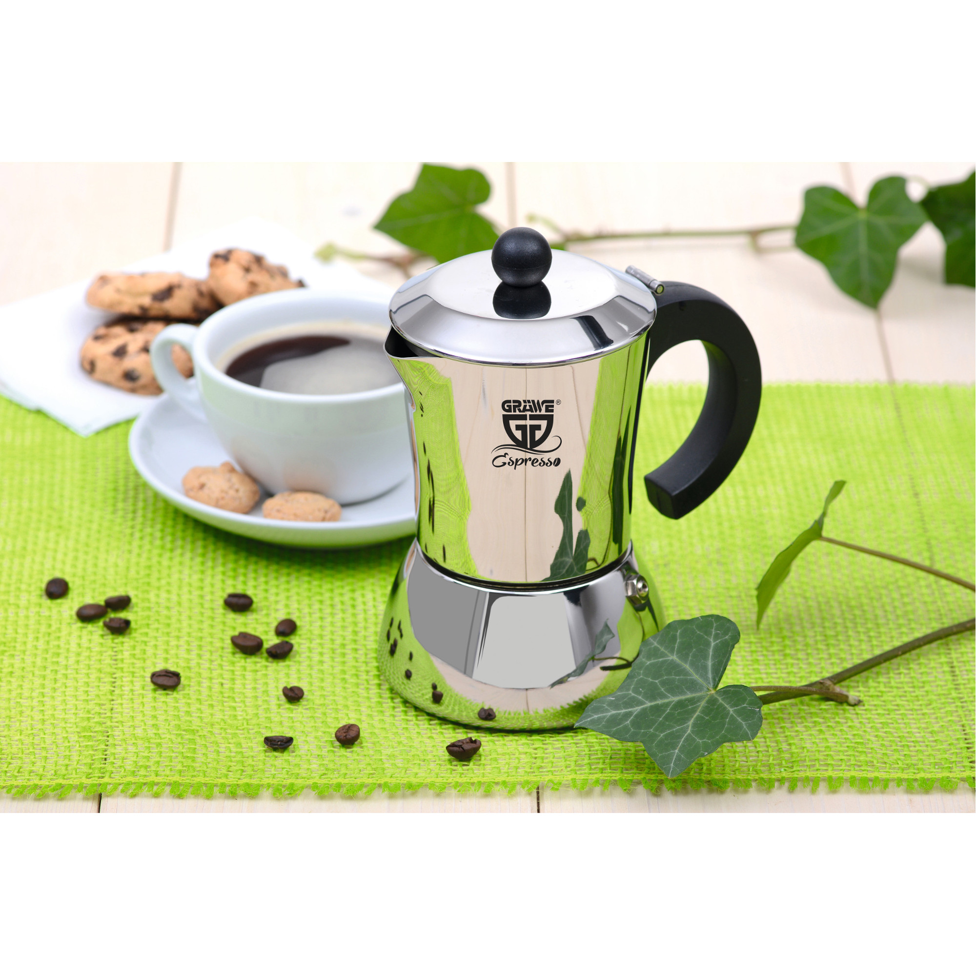 Espressokocher 10 Tassen Edelstahl
