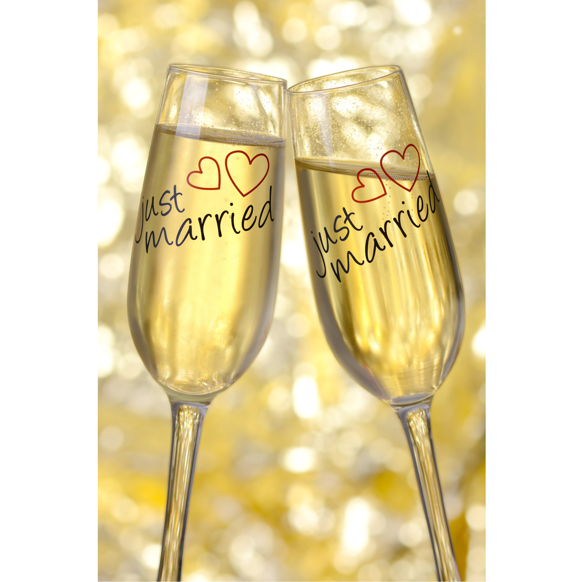 2er Set Sektglas "Just Married" 210 ml