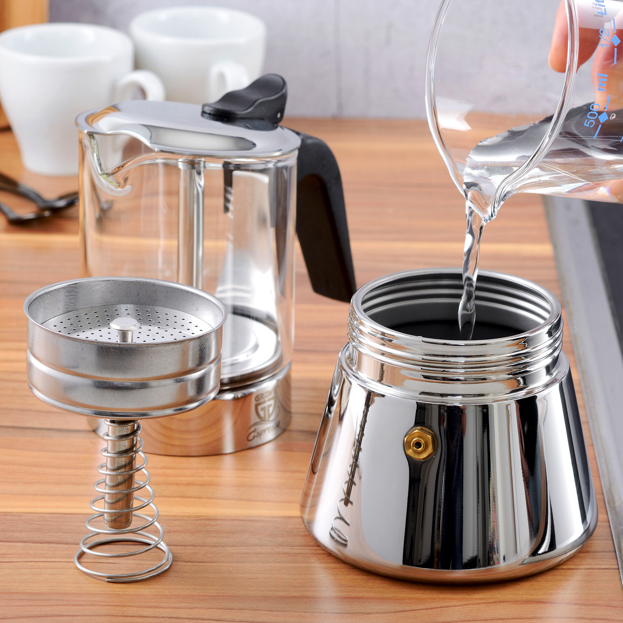 Espressokocher mit Glaskanne, 4 Tassen