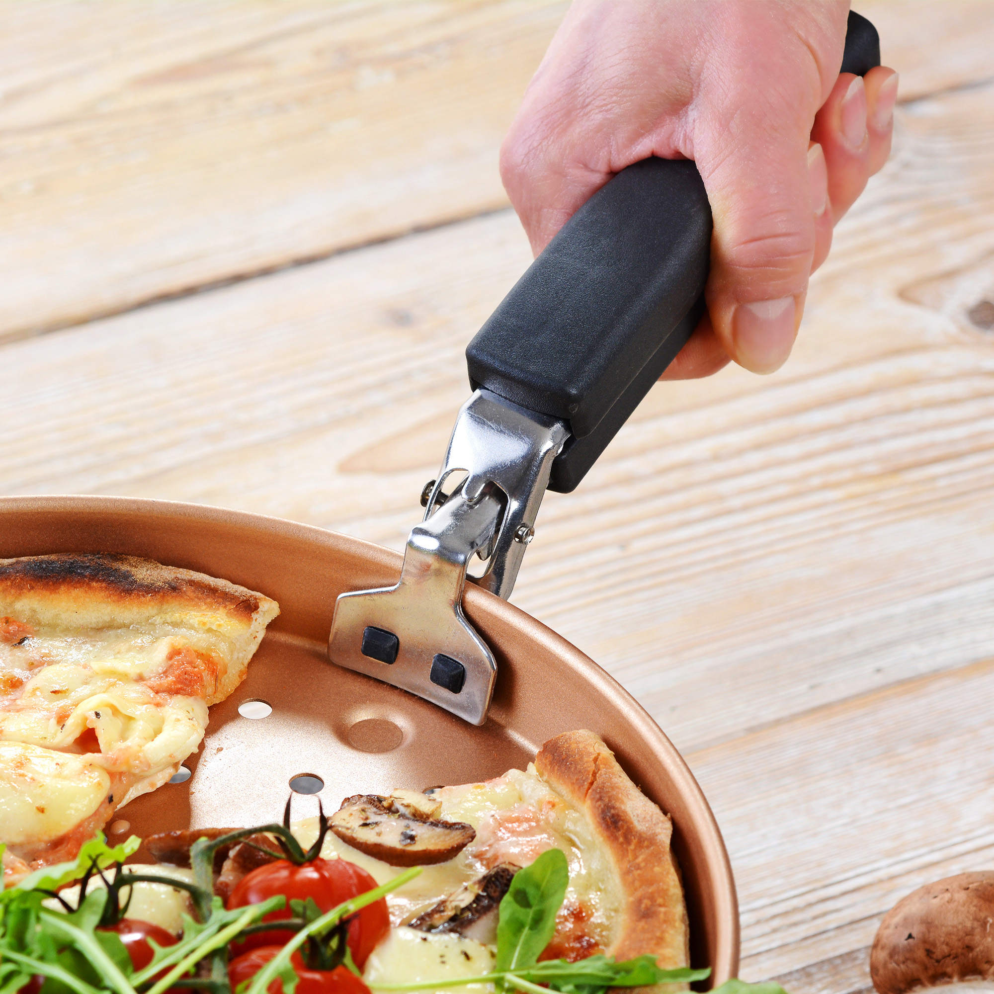 GRÄWE Pizzablechzange für Pizzableche, Edelstahl, mit Silikonschutz