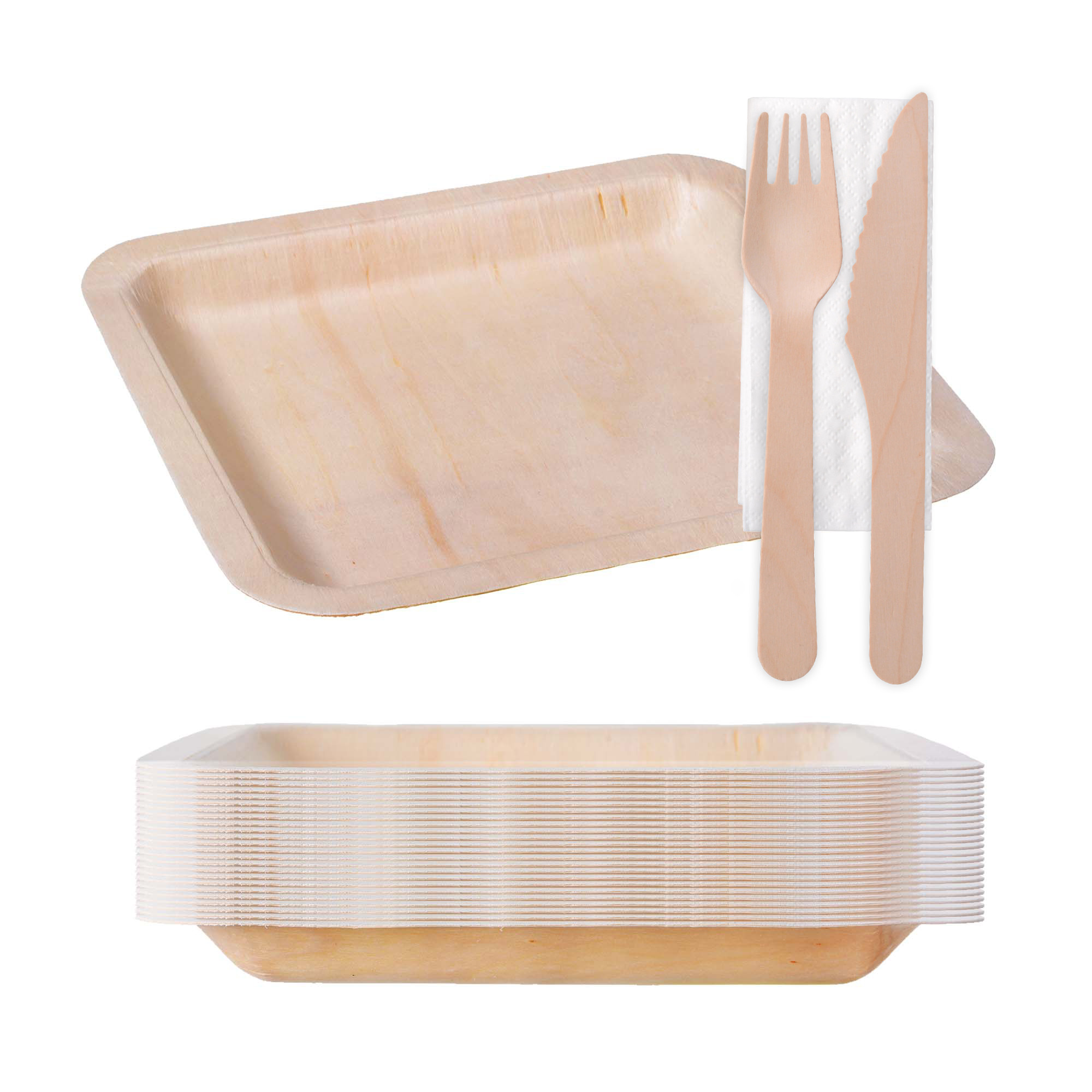 Einweg Partyset Teller und Besteck 25er Set