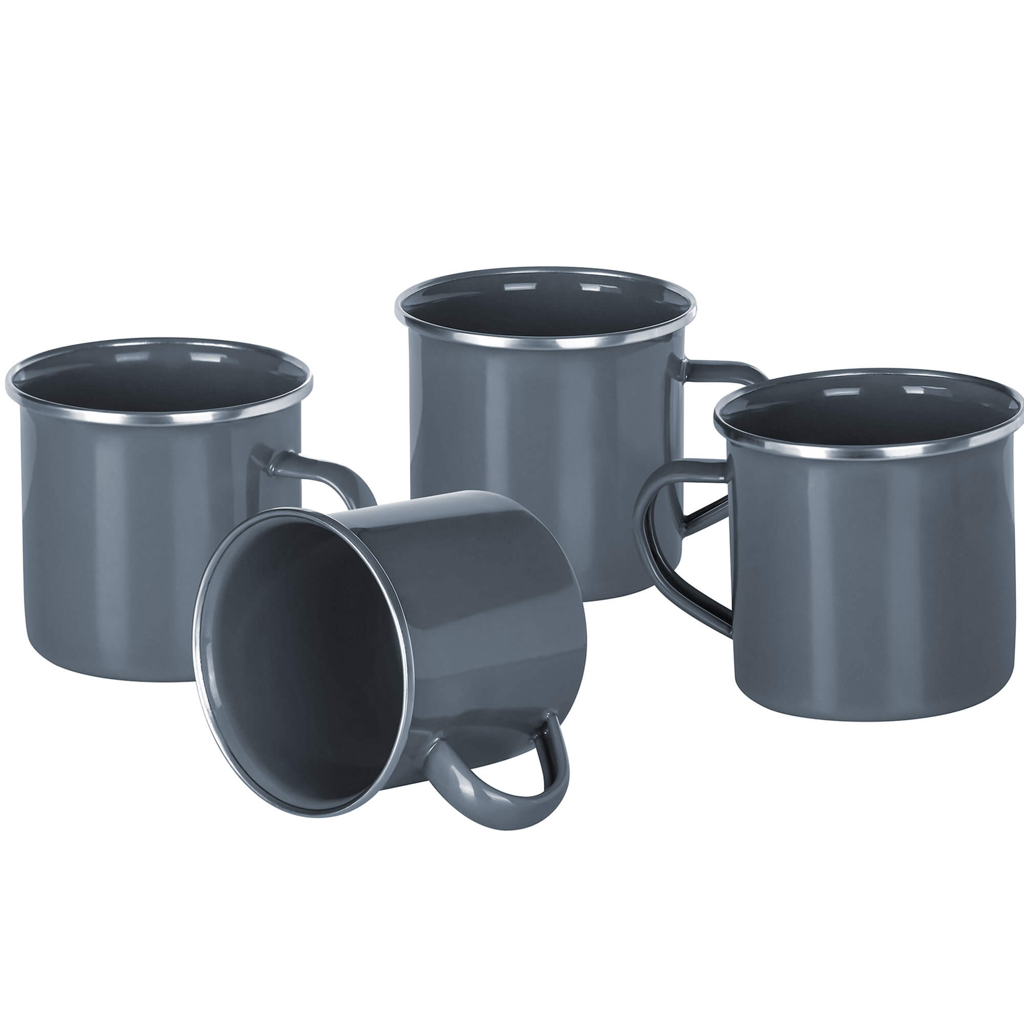 Tasse, Serie Emaille Element, 4 Stück, Grau