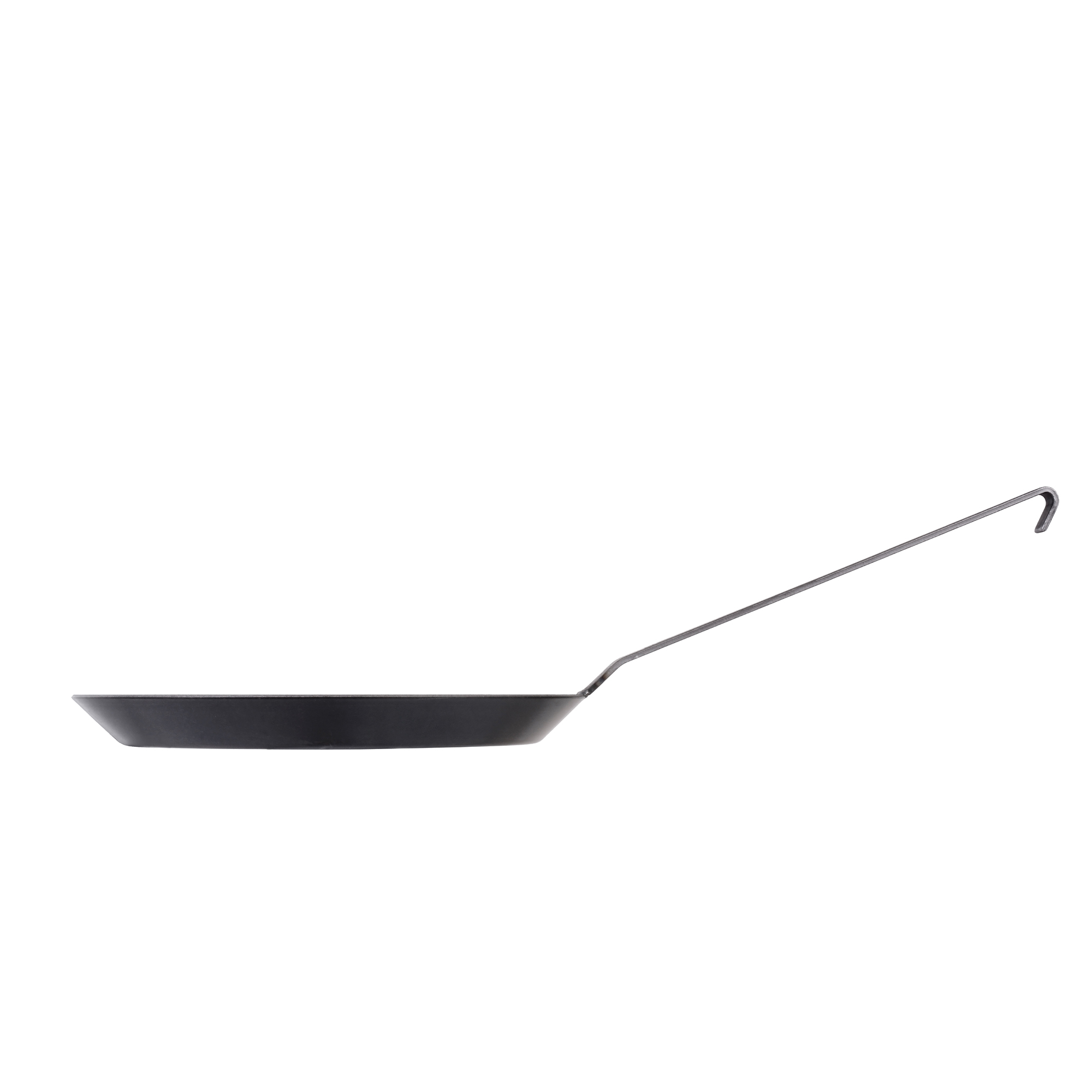Eisen-Bratpfanne mit Hakenstiel, 32 cm flach, glatt - 2.Wahl