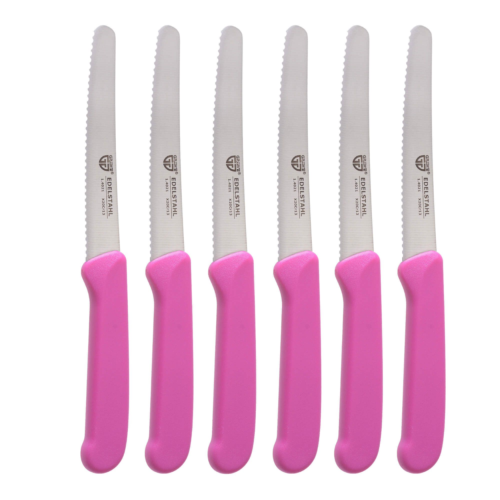 Frühstücksmesser / Brötchenmesser 6 Stück, pink