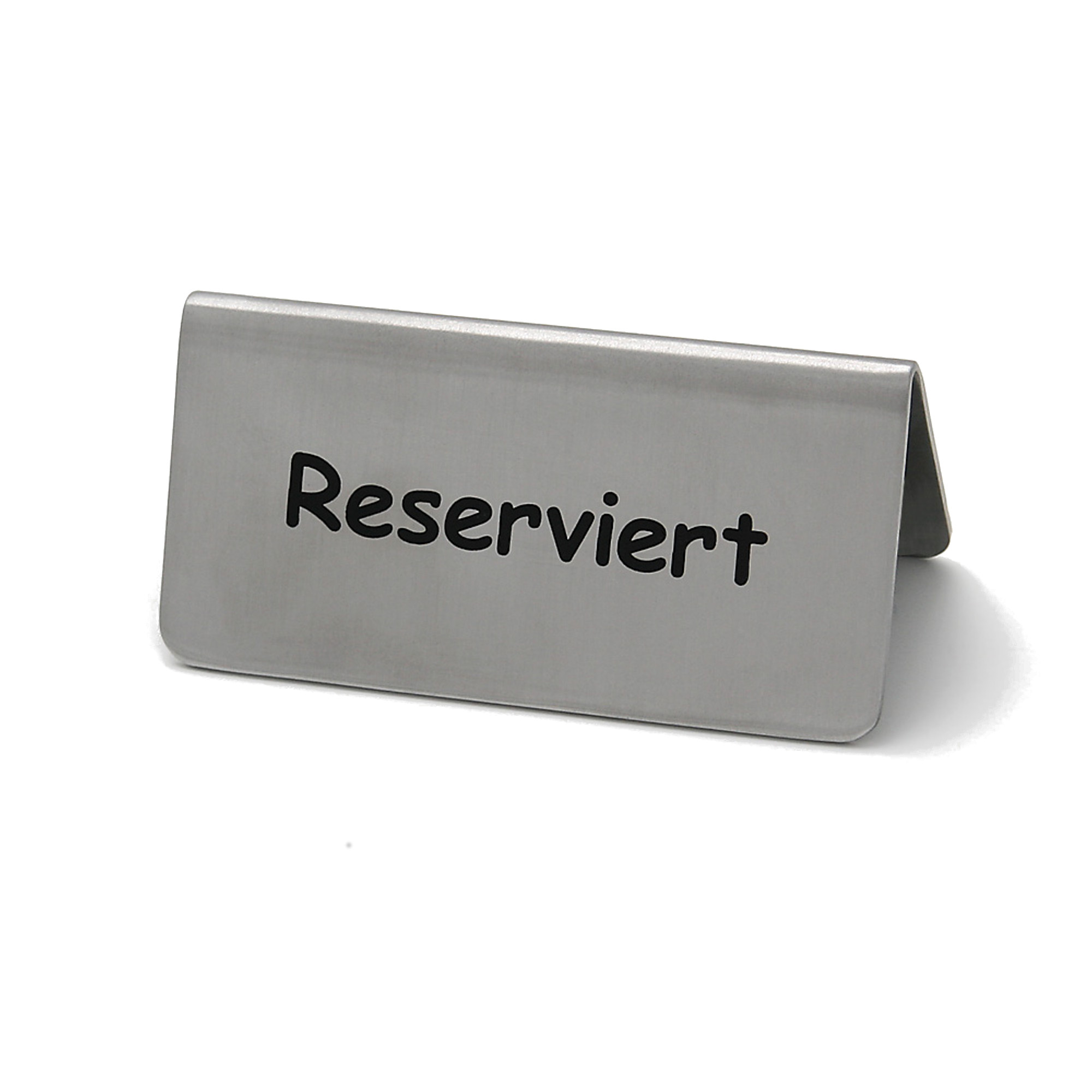 Metallschild / Tischaufsteller RESERVIERT 8 x 4 cm