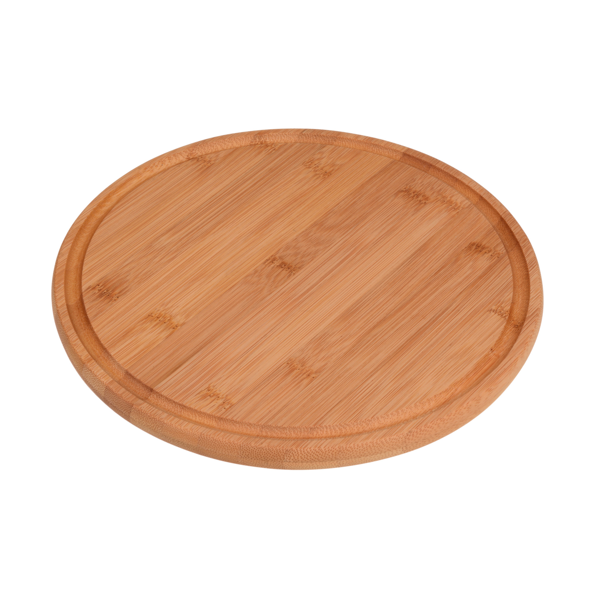 Brotzeitbrett aus Bambus Ø 25 cm, mit Saftrille