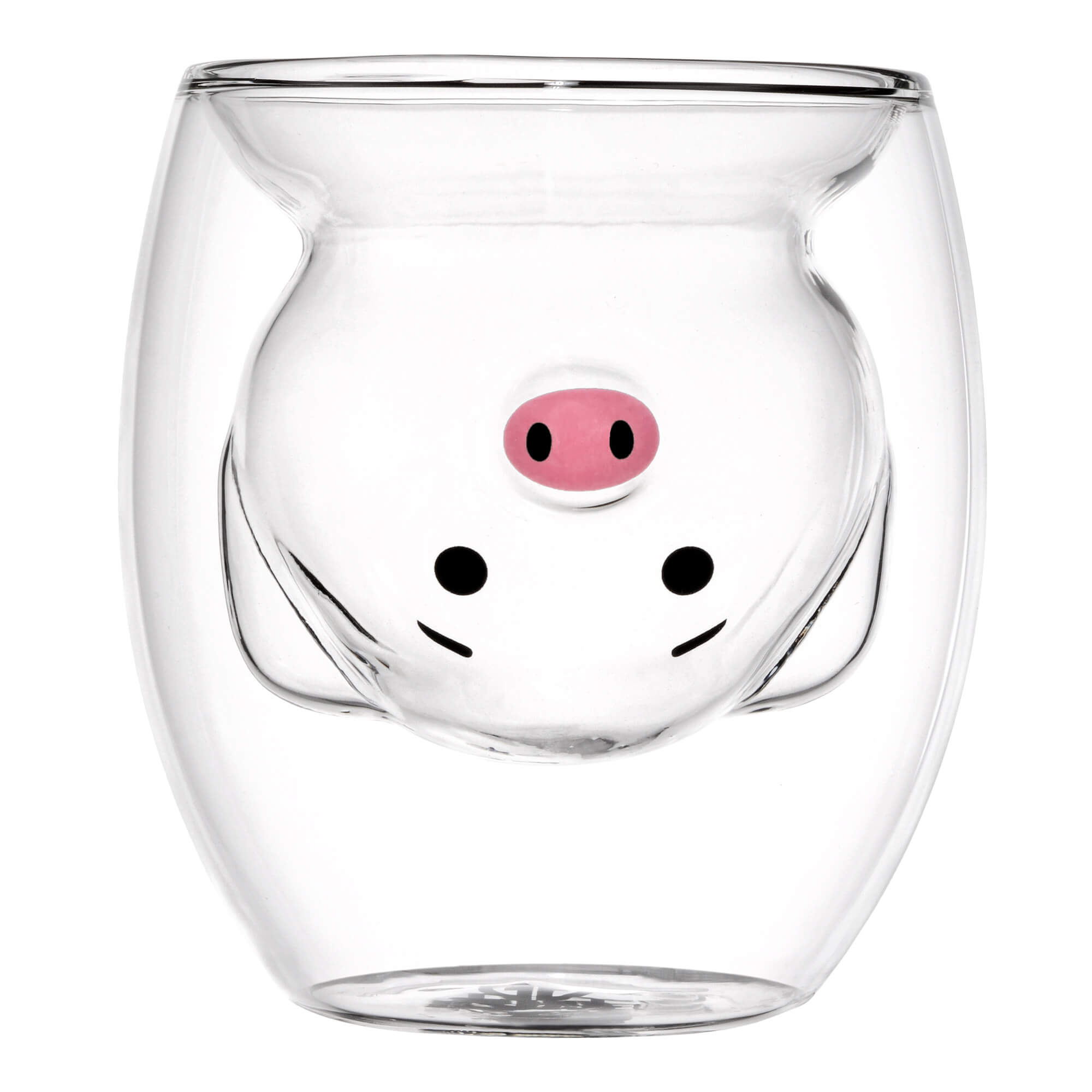 GRÄWE Doppelwandige-Thermogläser, 200ml, 2er Set, Motiv Schwein