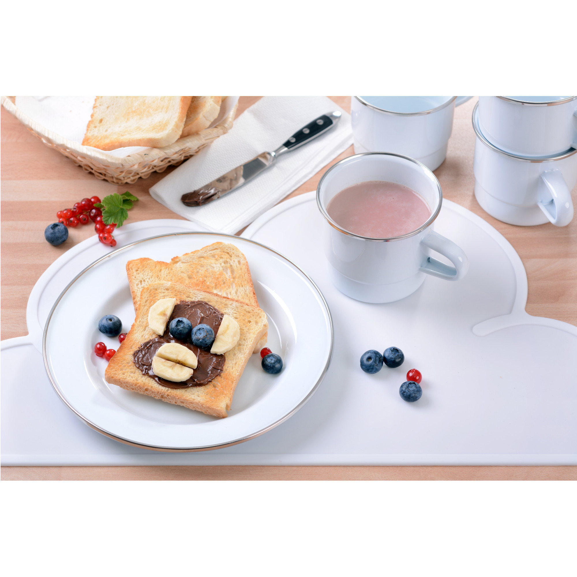 Stapelbecher emailliert 8 cm weiß