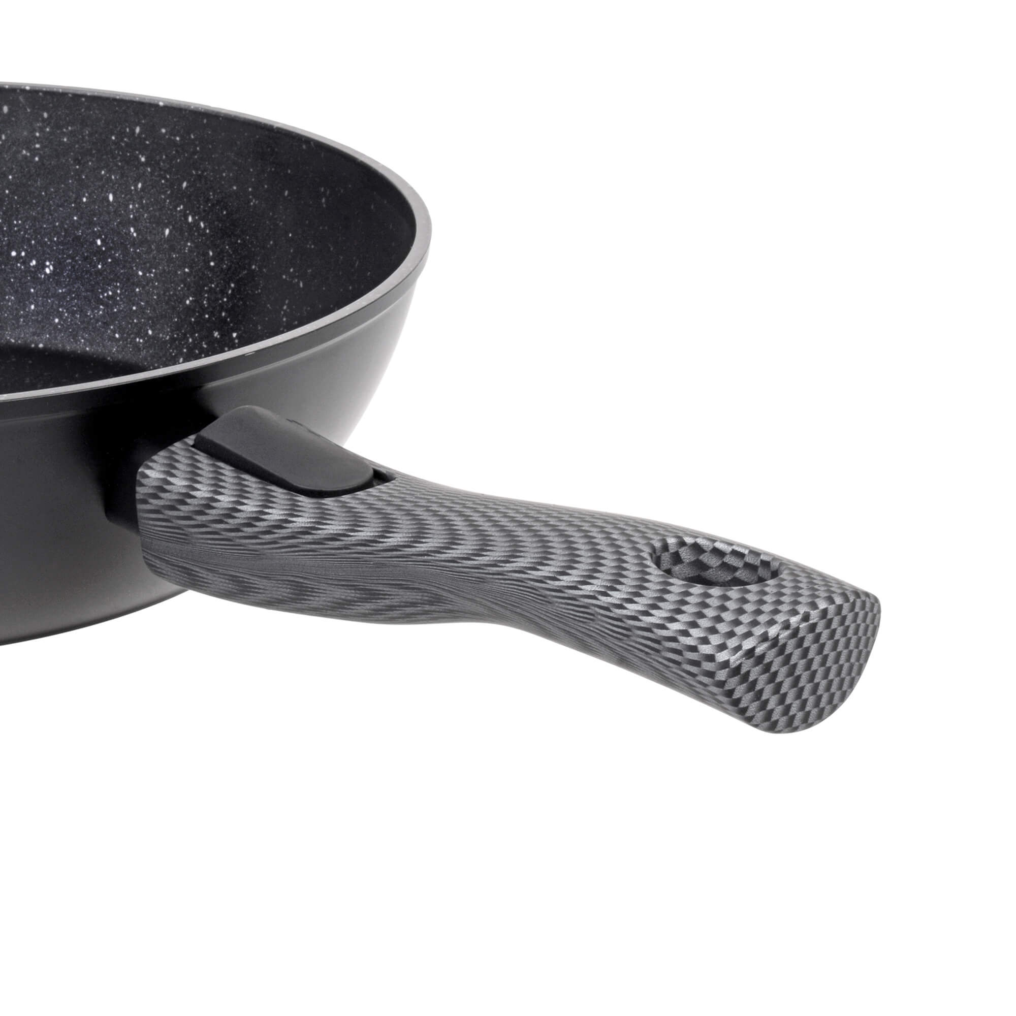 Pfanne Aluminium 28 cm, mit abnehmbarem Griff, Deckel und Wender
