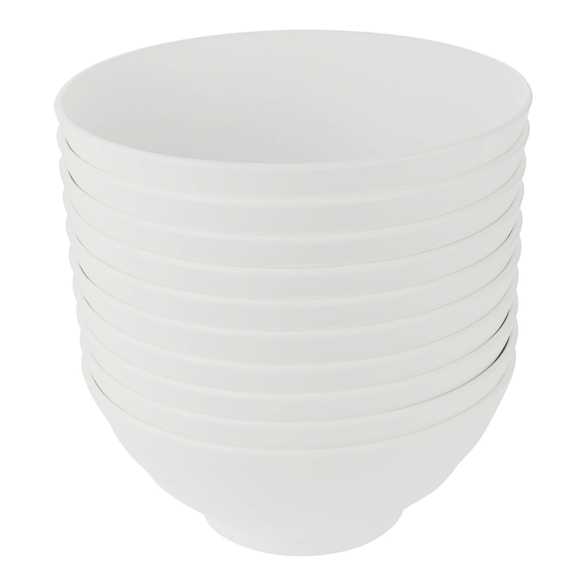 Schalen aus Kunststoff, Serie Linea Ø 16 cm, 10 Stück, Weiß