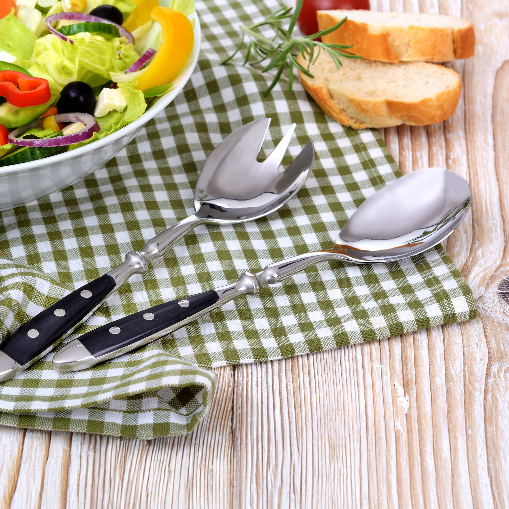 Salatbesteck 2-tlg., geschmiedet, Serie NÜRNBERG schwarz
