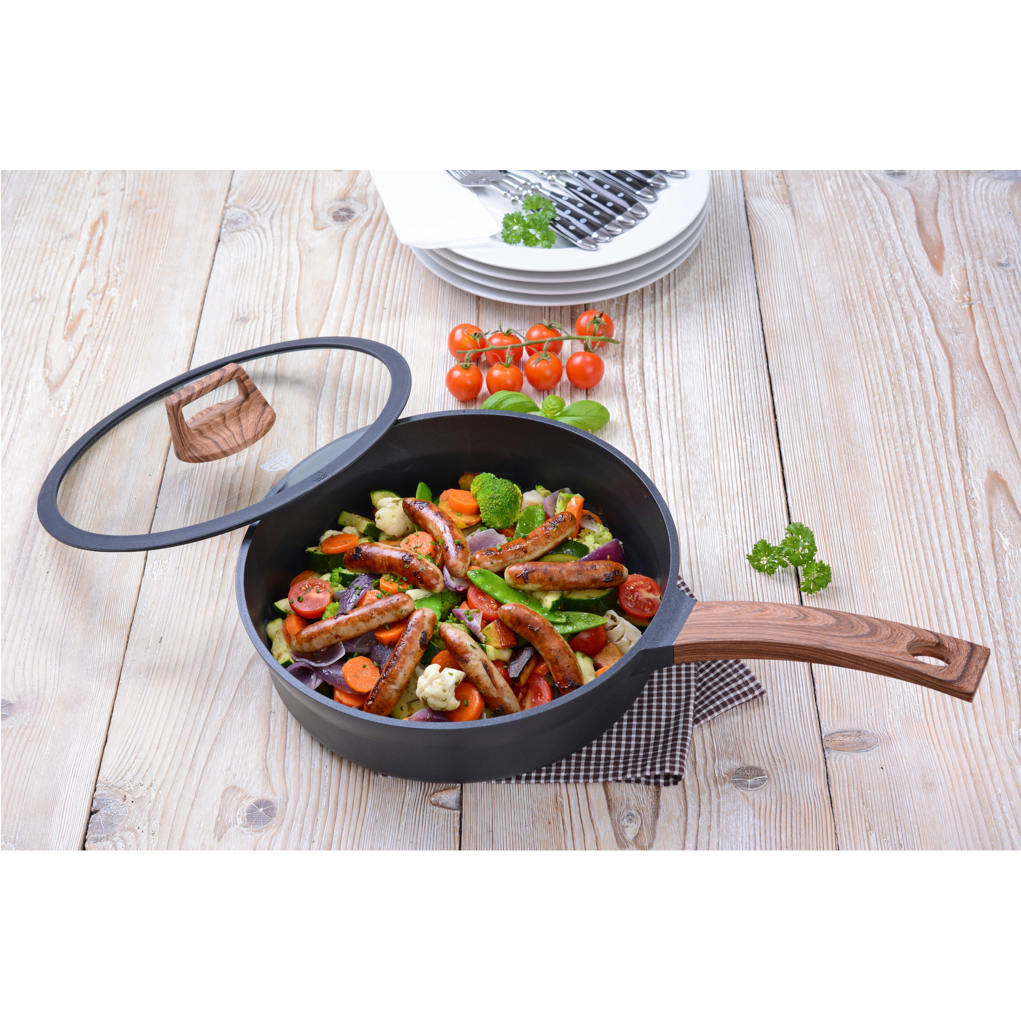 Pfanne HOCH Aluguss 28 cm, Serie Alu-Line