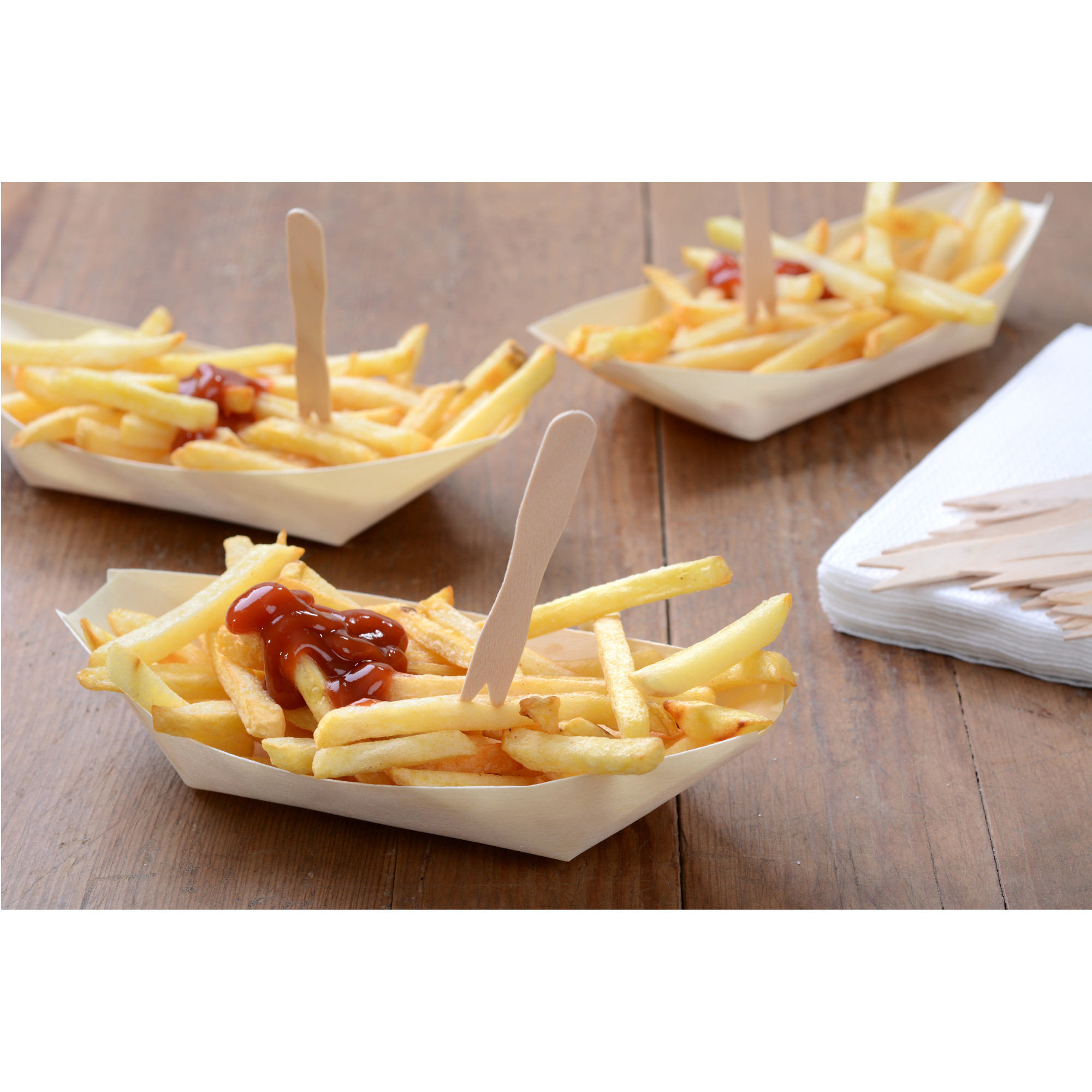 Einwegbesteck - Pommes Frites Gabeln, 85 mm lang, 500 Stück